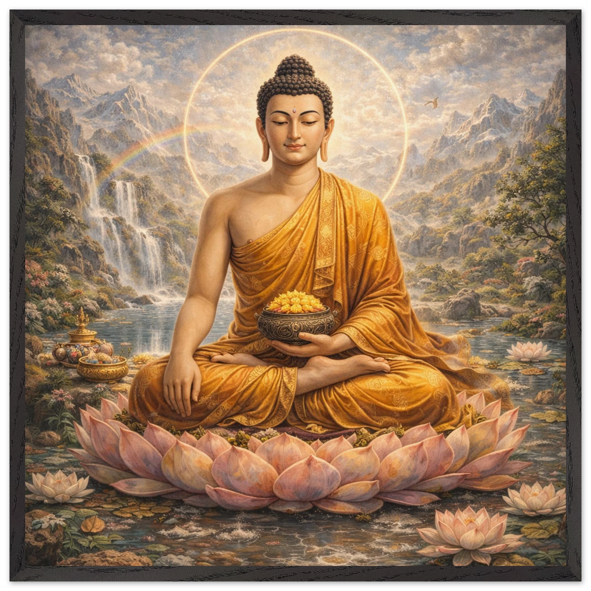 Shakyamuni Buddha – Mythologie Fine Art Print mit Rahmen | babasan