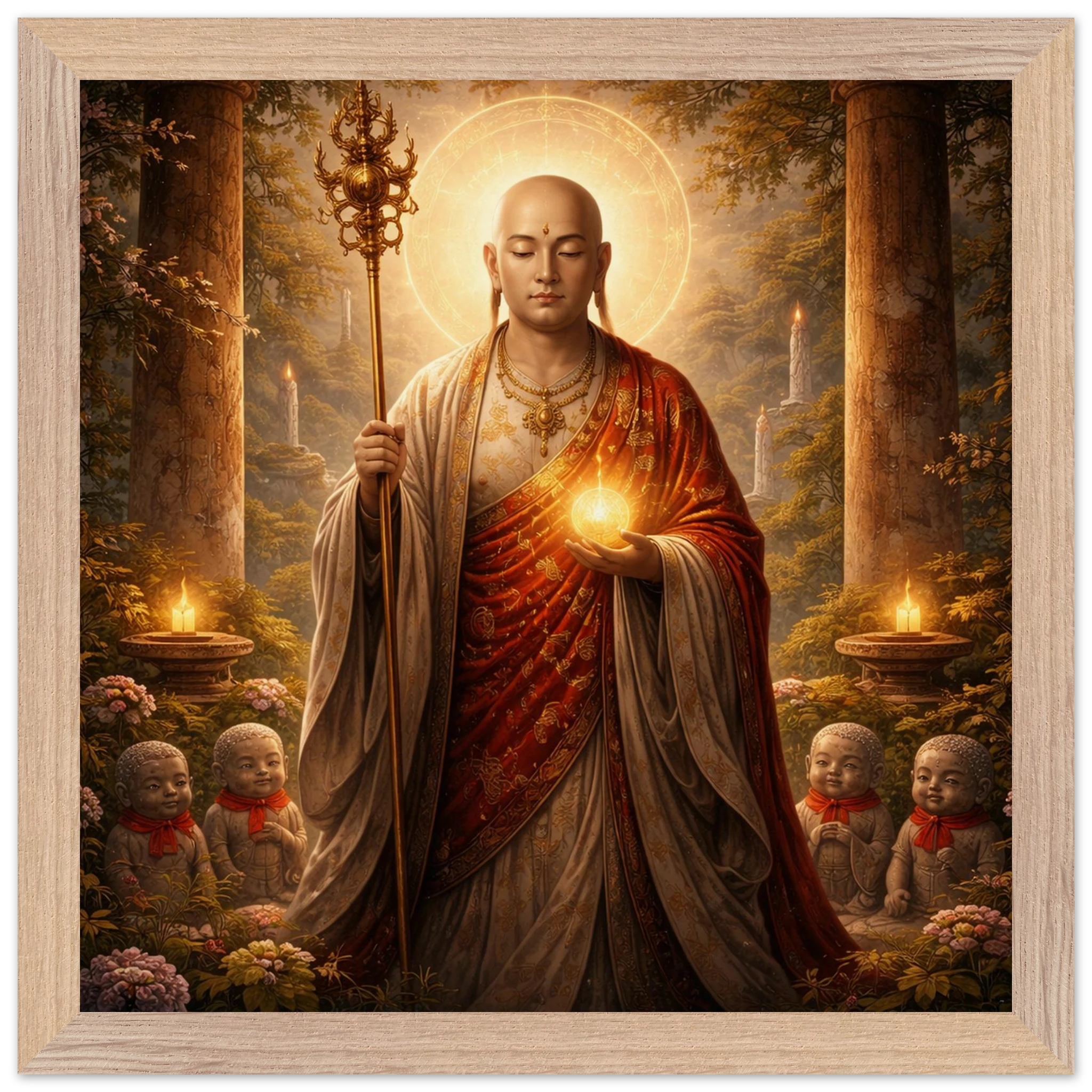 Jizō – Mythologie Fine Art Print mit Rahmen | babasan