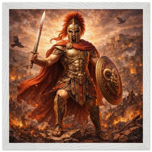 Ares – Mythologie Fine Art Print mit Rahmen | babasan