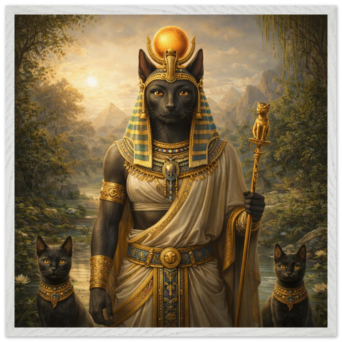 Bastet – Mythologie Fine Art Print mit Rahmen | babasan