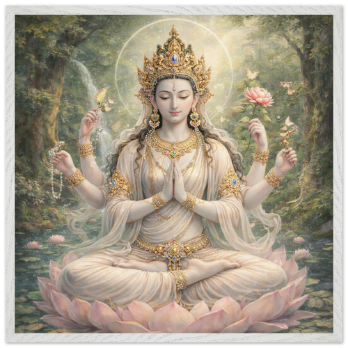 Avalokiteshvara – Mythologie Fine Art Print mit Rahmen | babasan