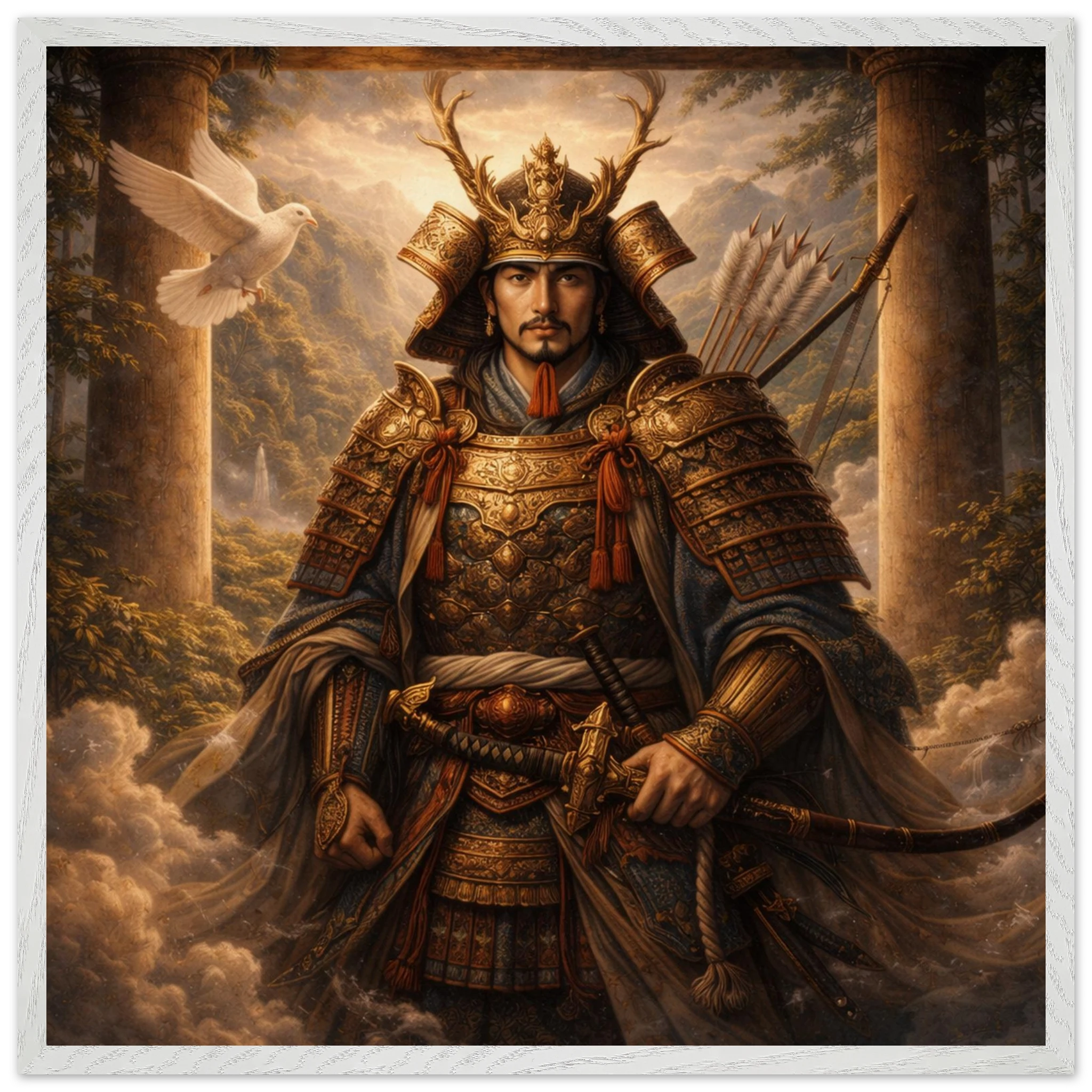 Hachiman – Mythologie Fine Art Print mit Rahmen | babasan