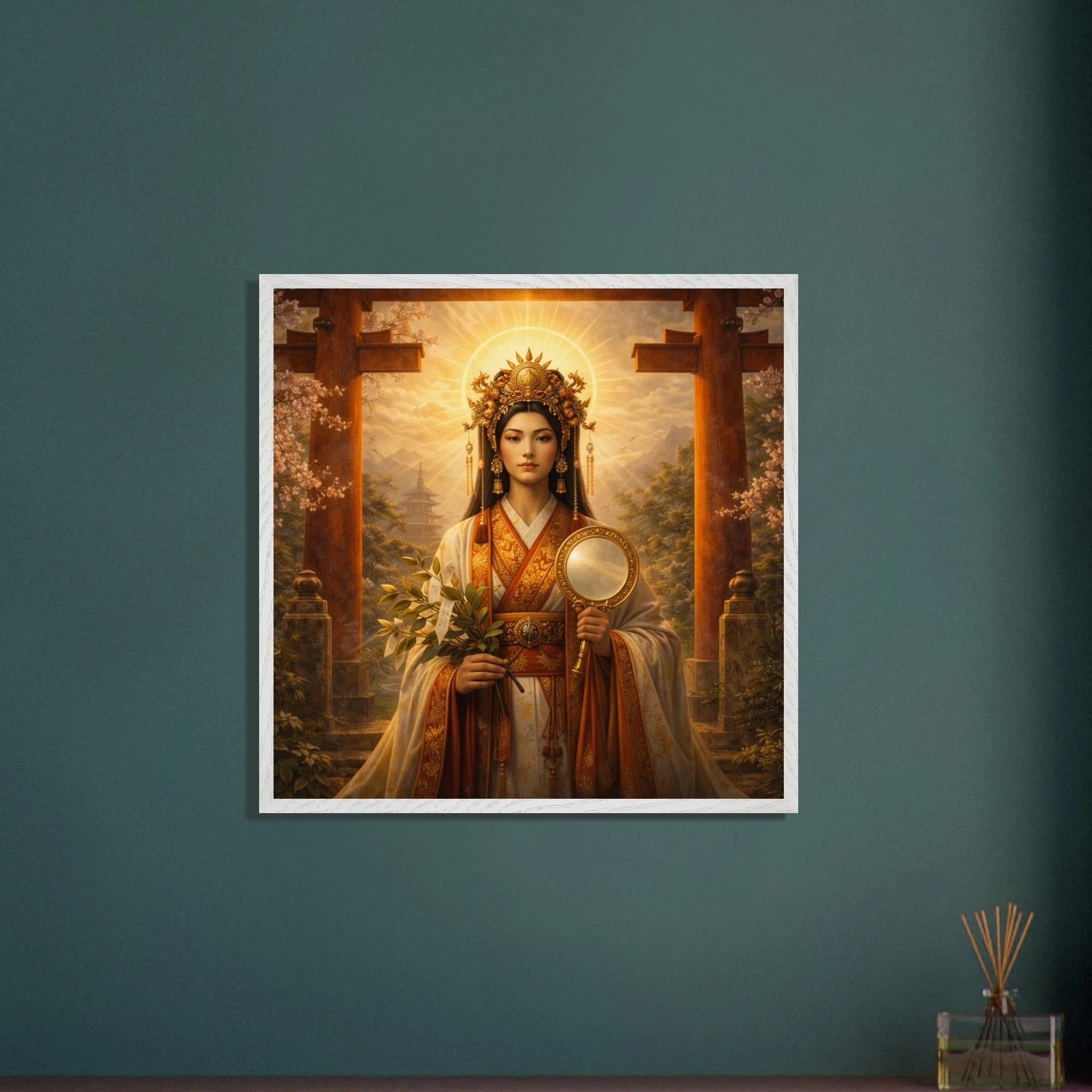 Amaterasu – Mythologie Fine Art Print mit Rahmen | babasan