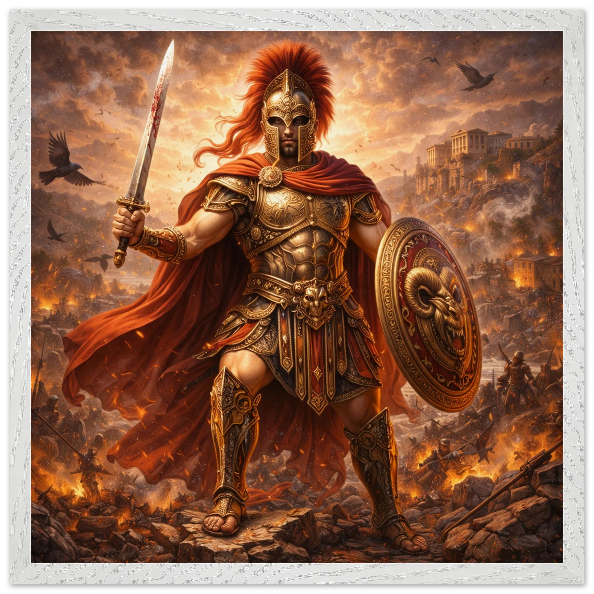 Ares – Mythologie Fine Art Print mit Rahmen | babasan