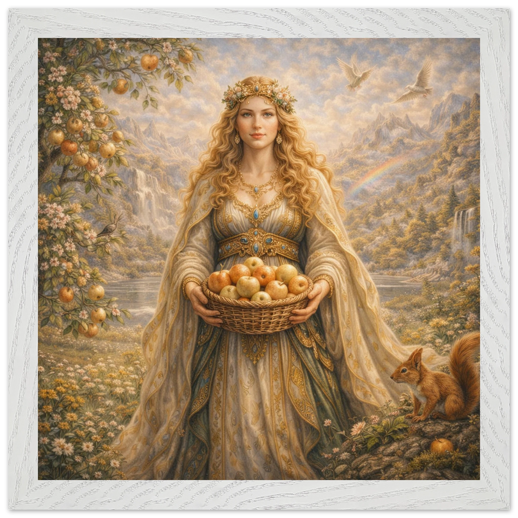 Idun – Mythologie Fine Art Print mit Rahmen | babasan