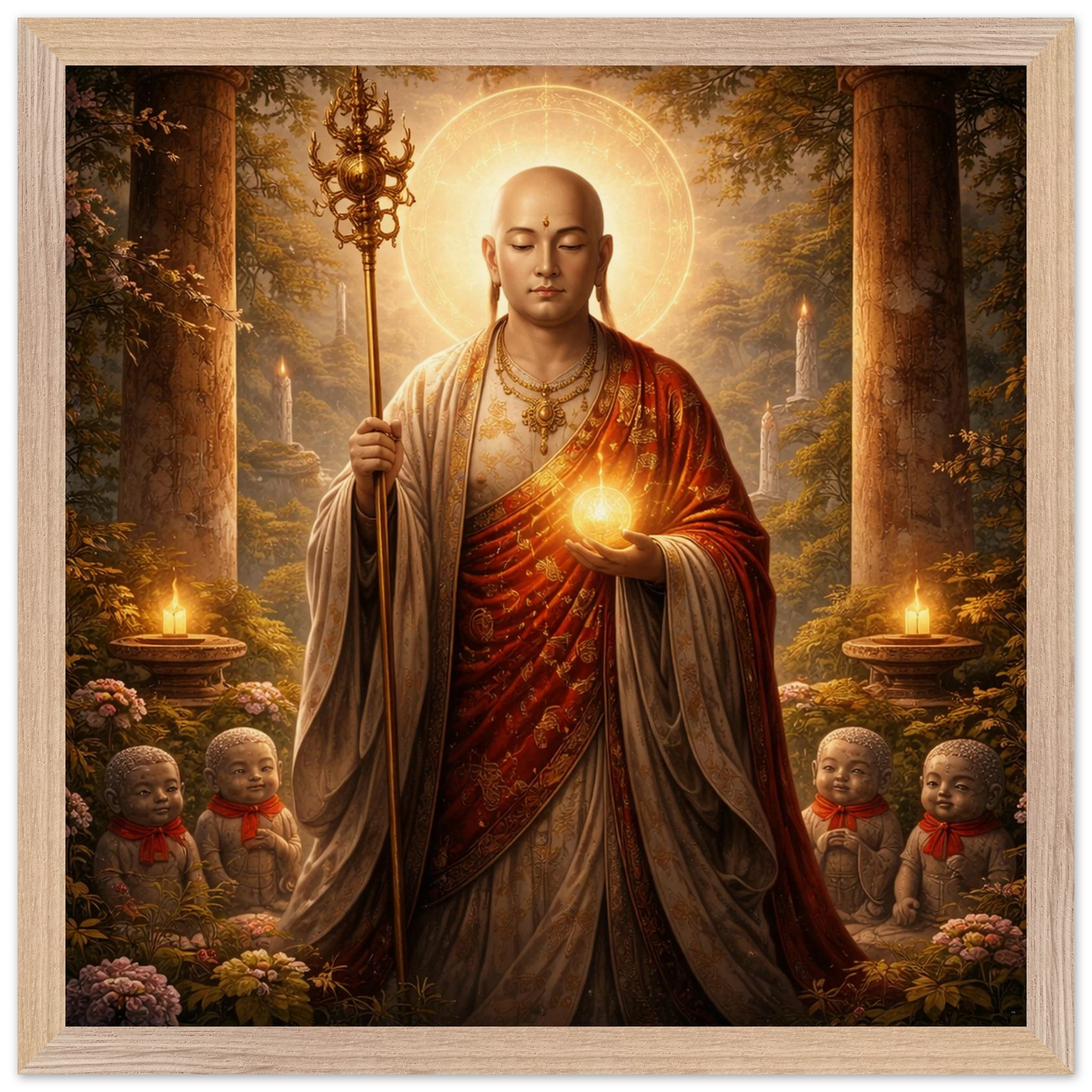 Jizō – Mythologie Fine Art Print mit Rahmen | babasan