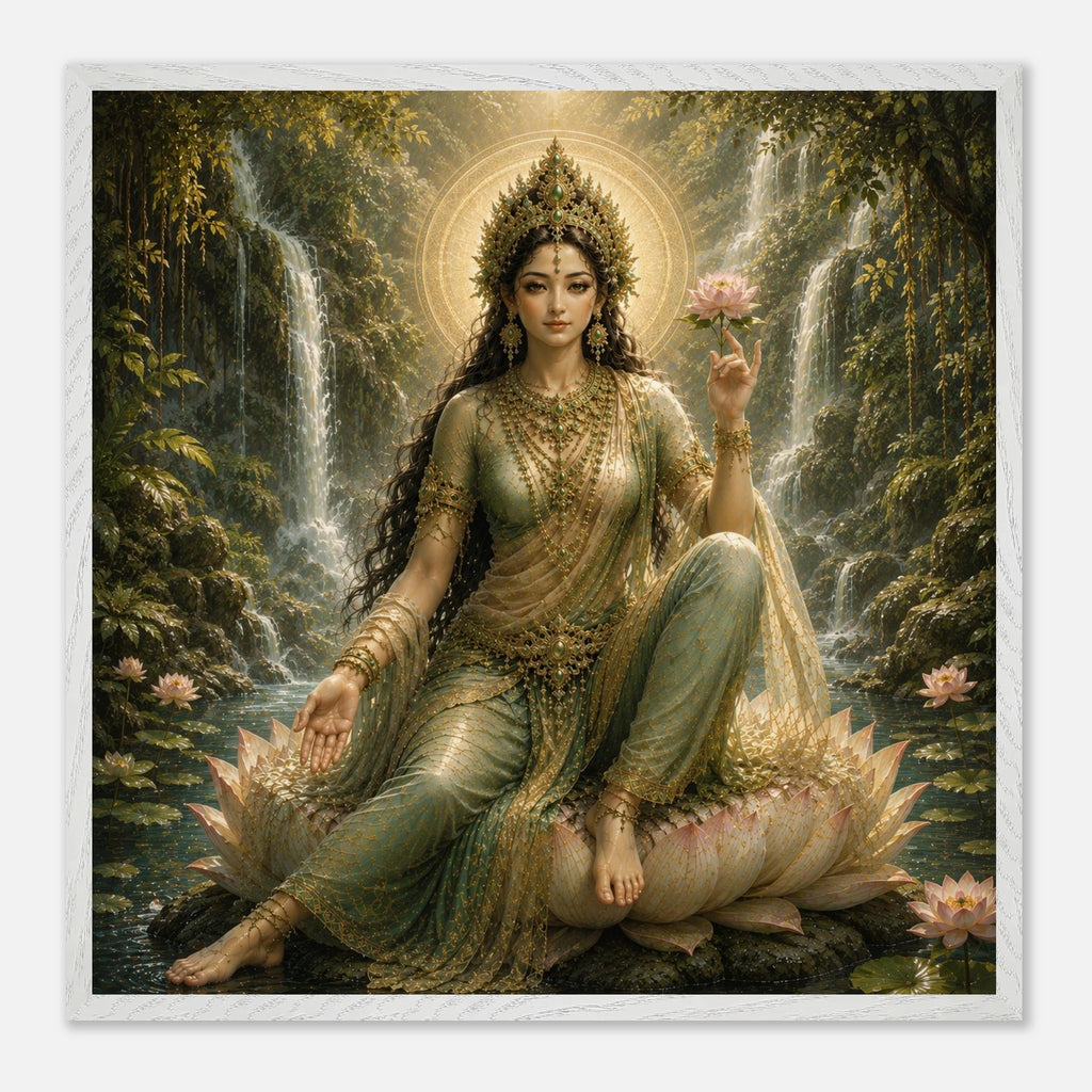 Grüne Tara – Mythologie Fine Art Print mit Rahmen | babasan