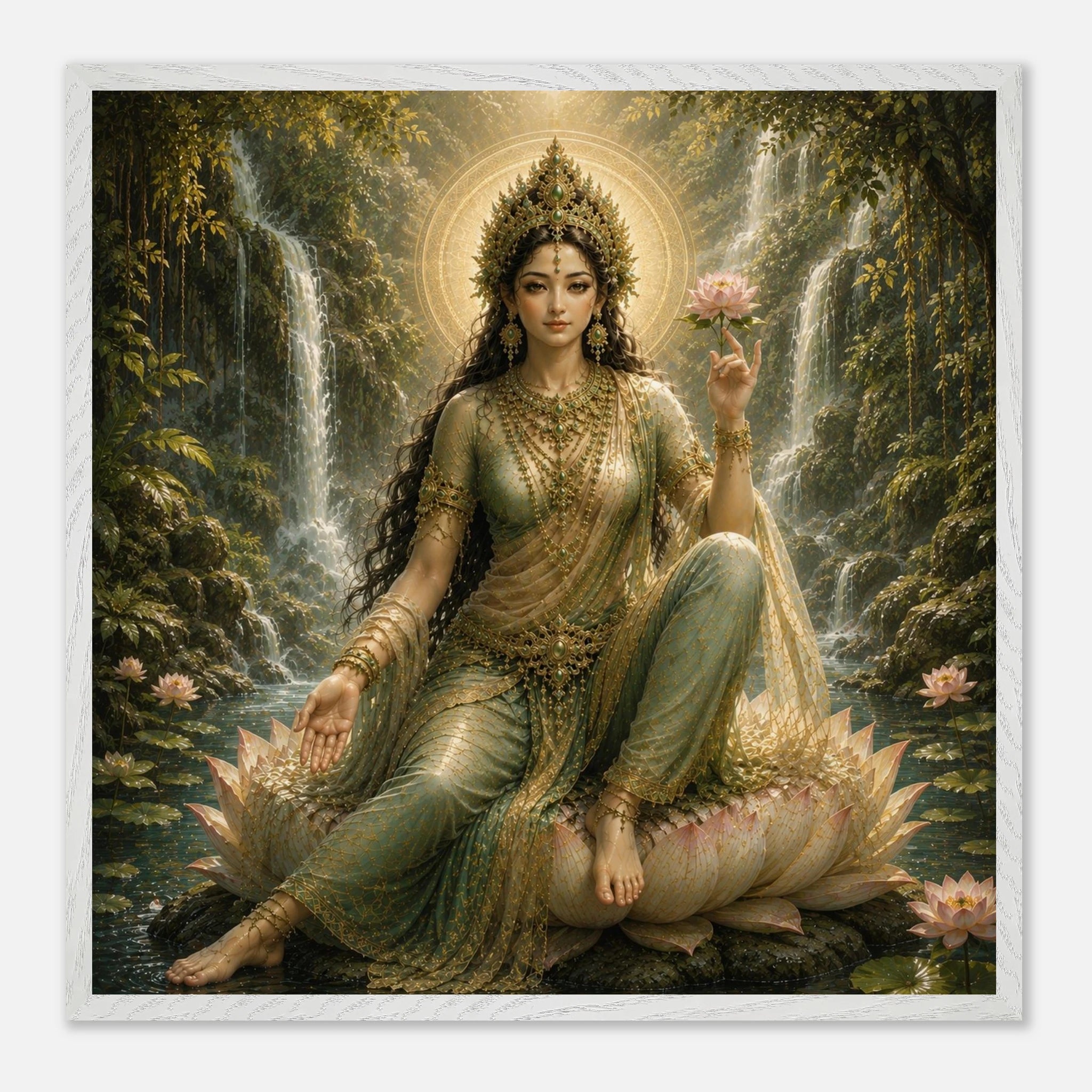 Grüne Tara – Mythologie Fine Art Print mit Rahmen | babasan