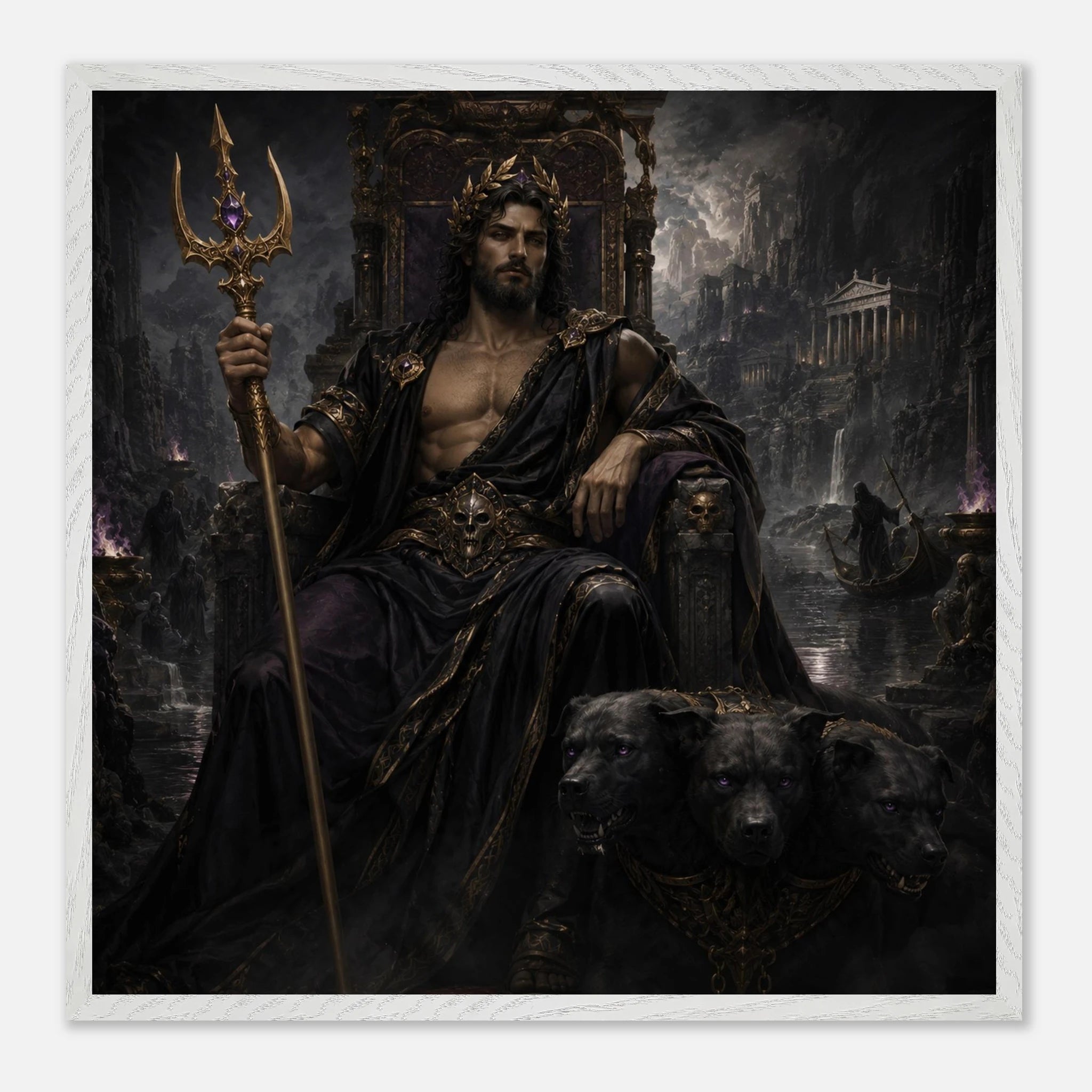 Hades – Mythologie Fine Art Print mit Rahmen | babasan