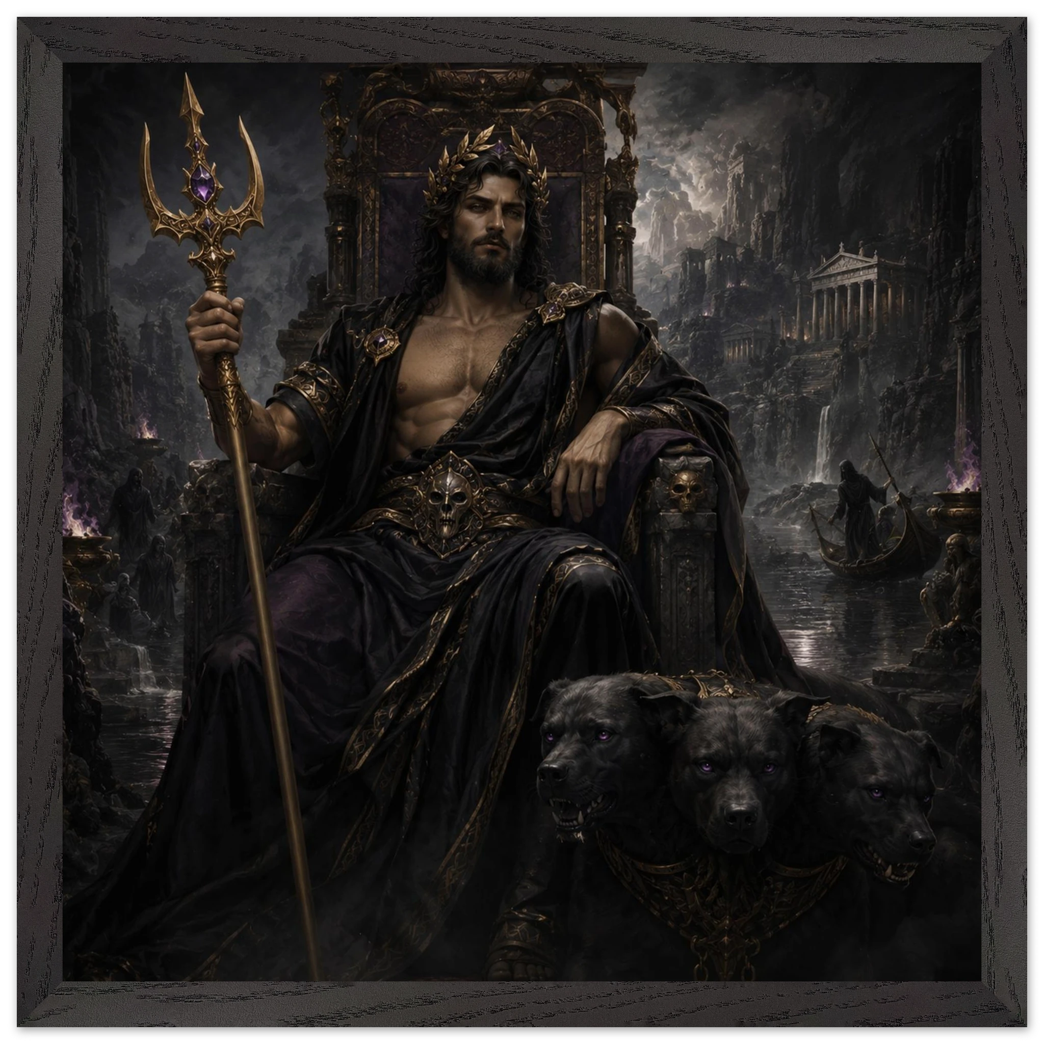Hades – Mythologie Fine Art Print mit Rahmen | babasan