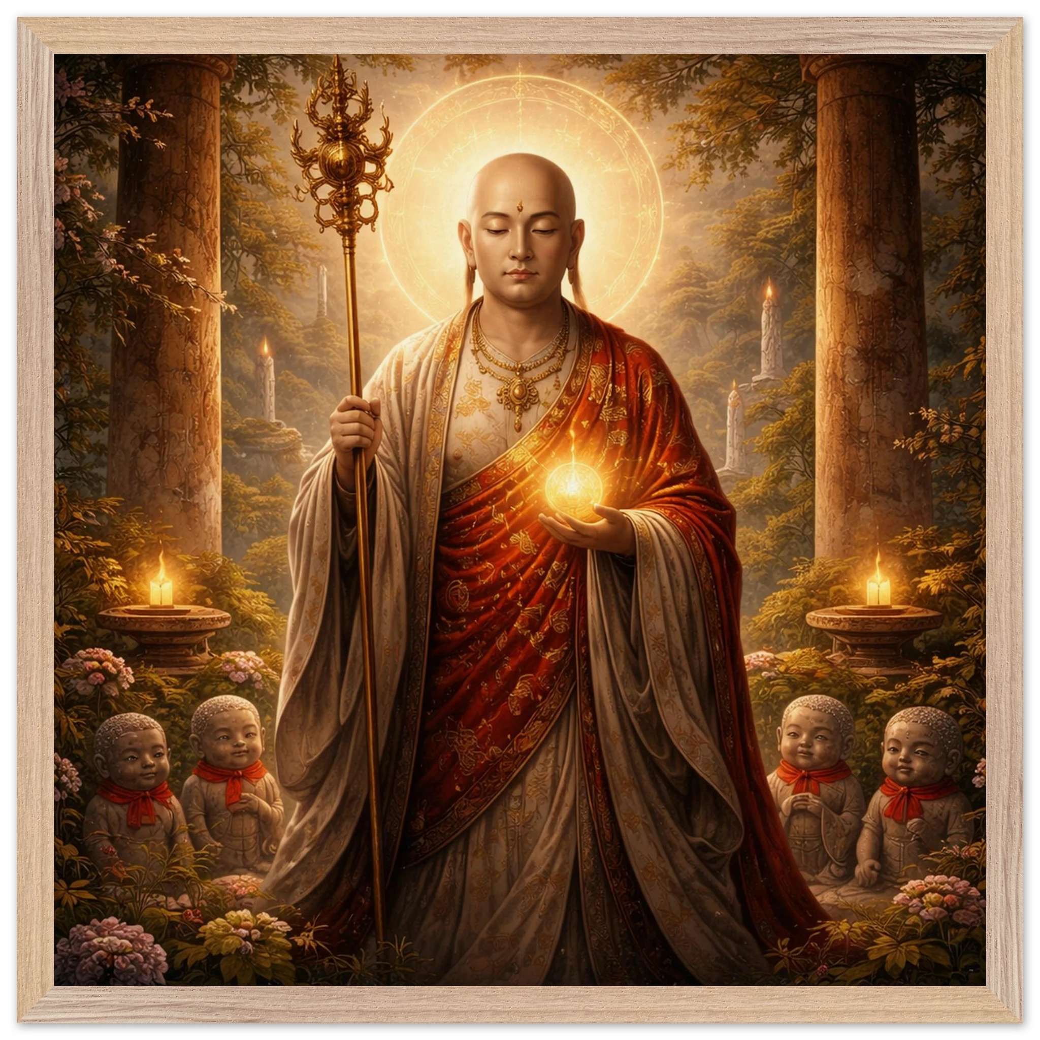 Jizō – Mythologie Fine Art Print mit Rahmen | babasan