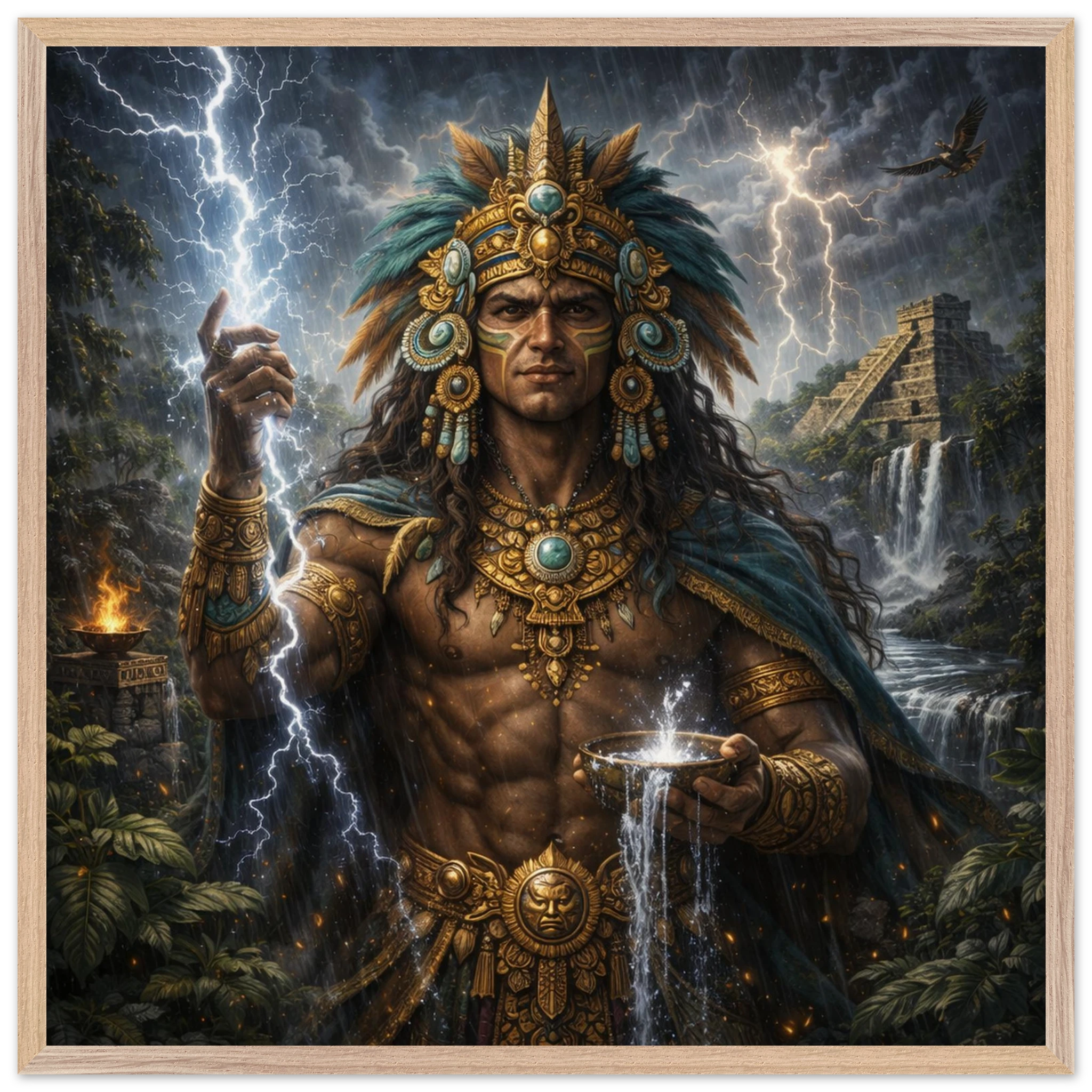 Chaac – Mythologie Fine Art Print mit Rahmen | babasan