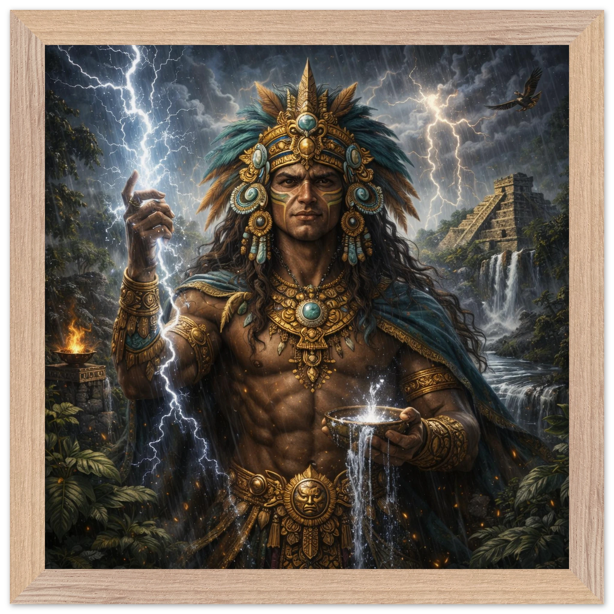 Chaac – Mythologie Fine Art Print mit Rahmen | babasan