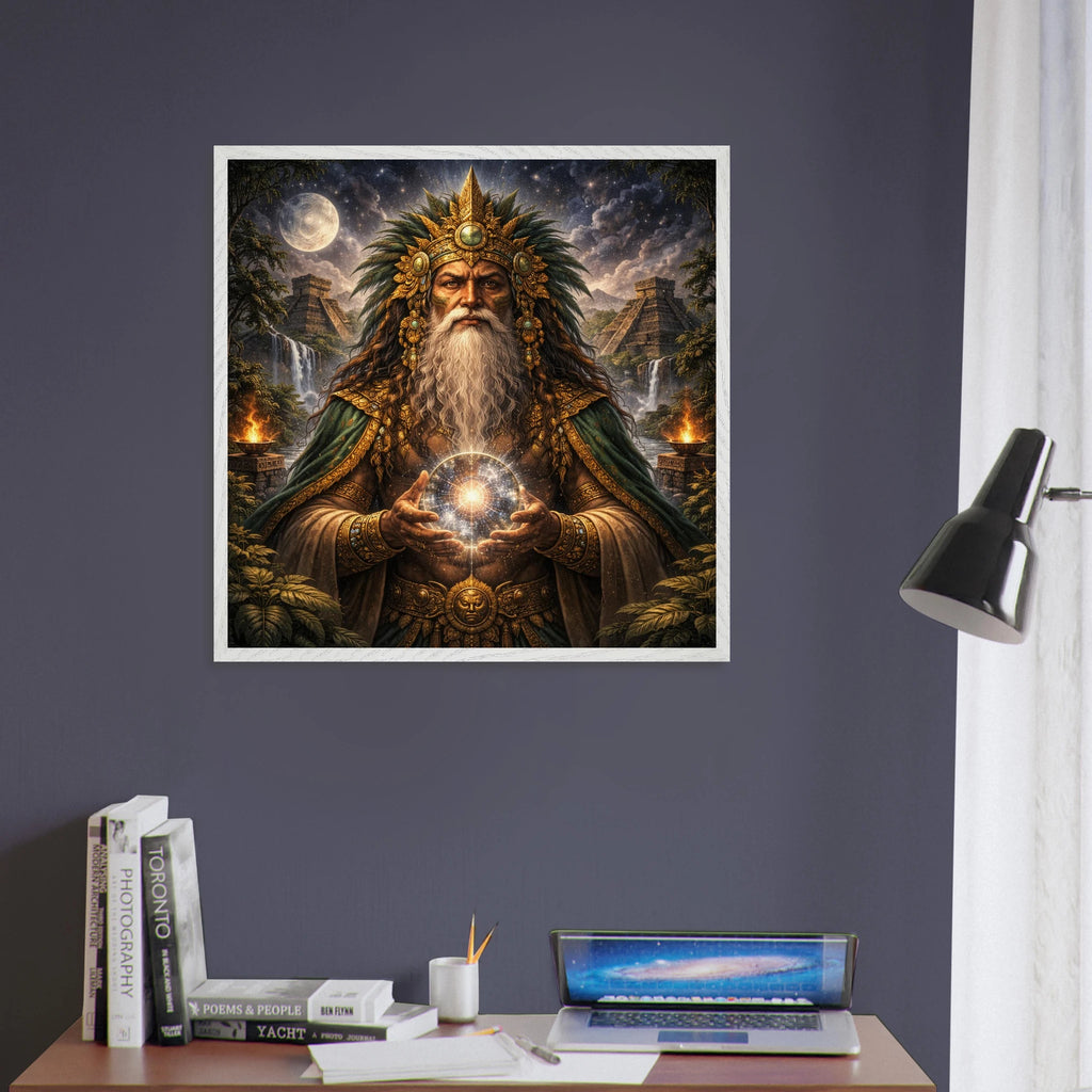 Itzamna – Mythologie Fine Art Print mit Rahmen | babasan