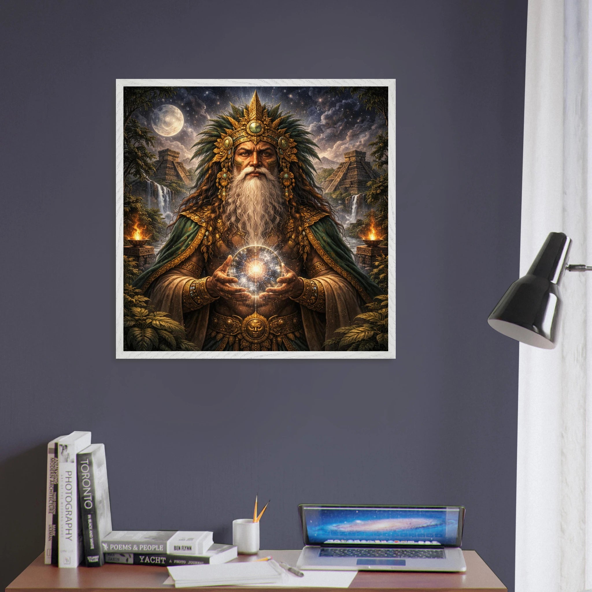 Itzamna – Mythologie Fine Art Print mit Rahmen | babasan