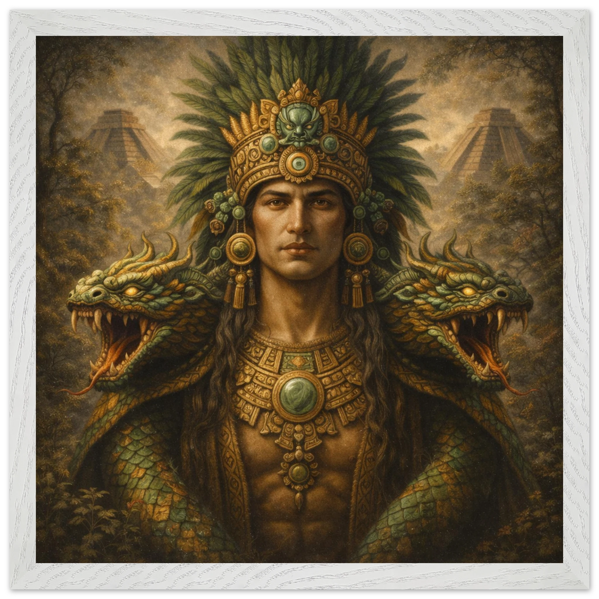Kukulkan – Mythologie Fine Art Print mit Rahmen | babasan