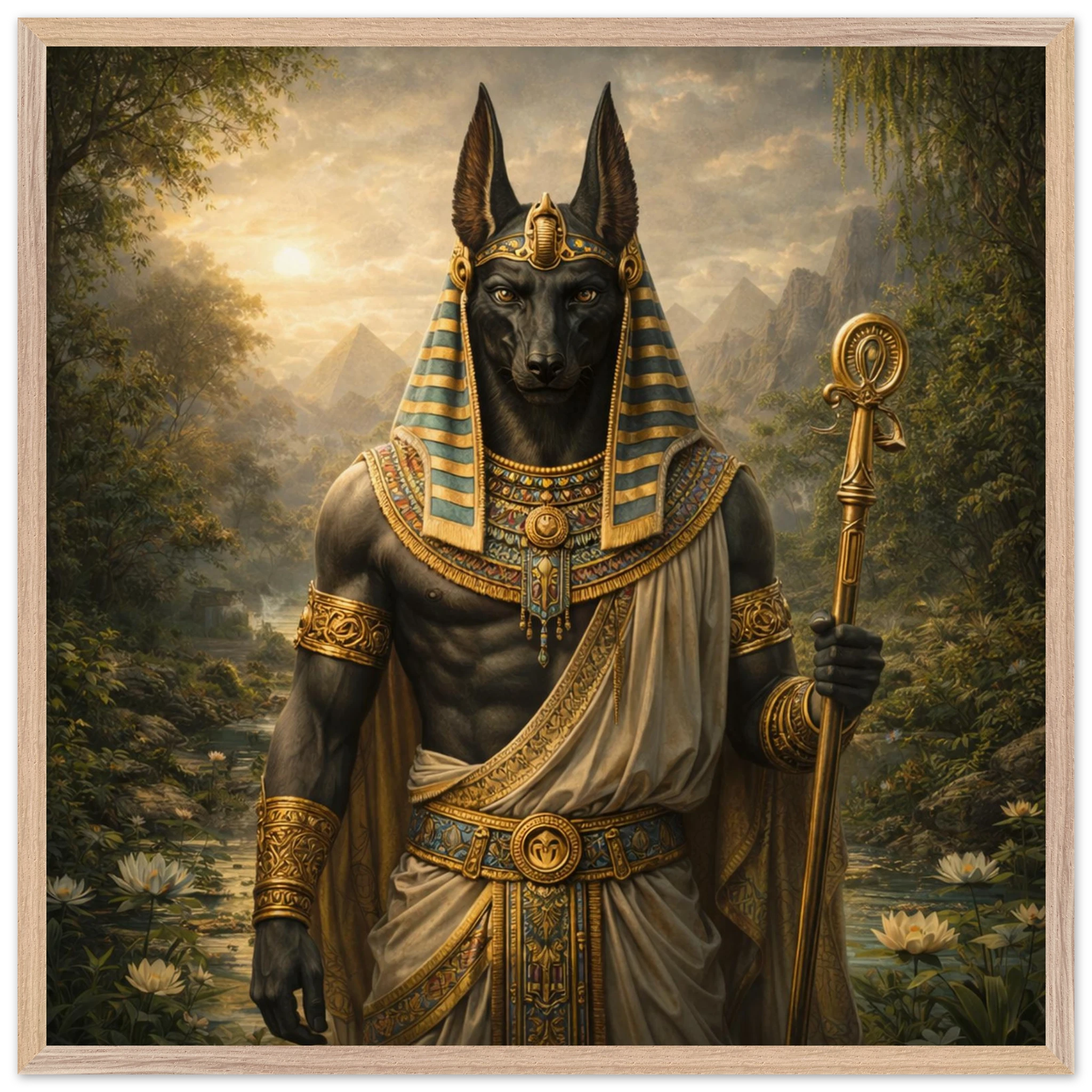Anubis – Mythologie Fine Art Print mit Rahmen | babasan