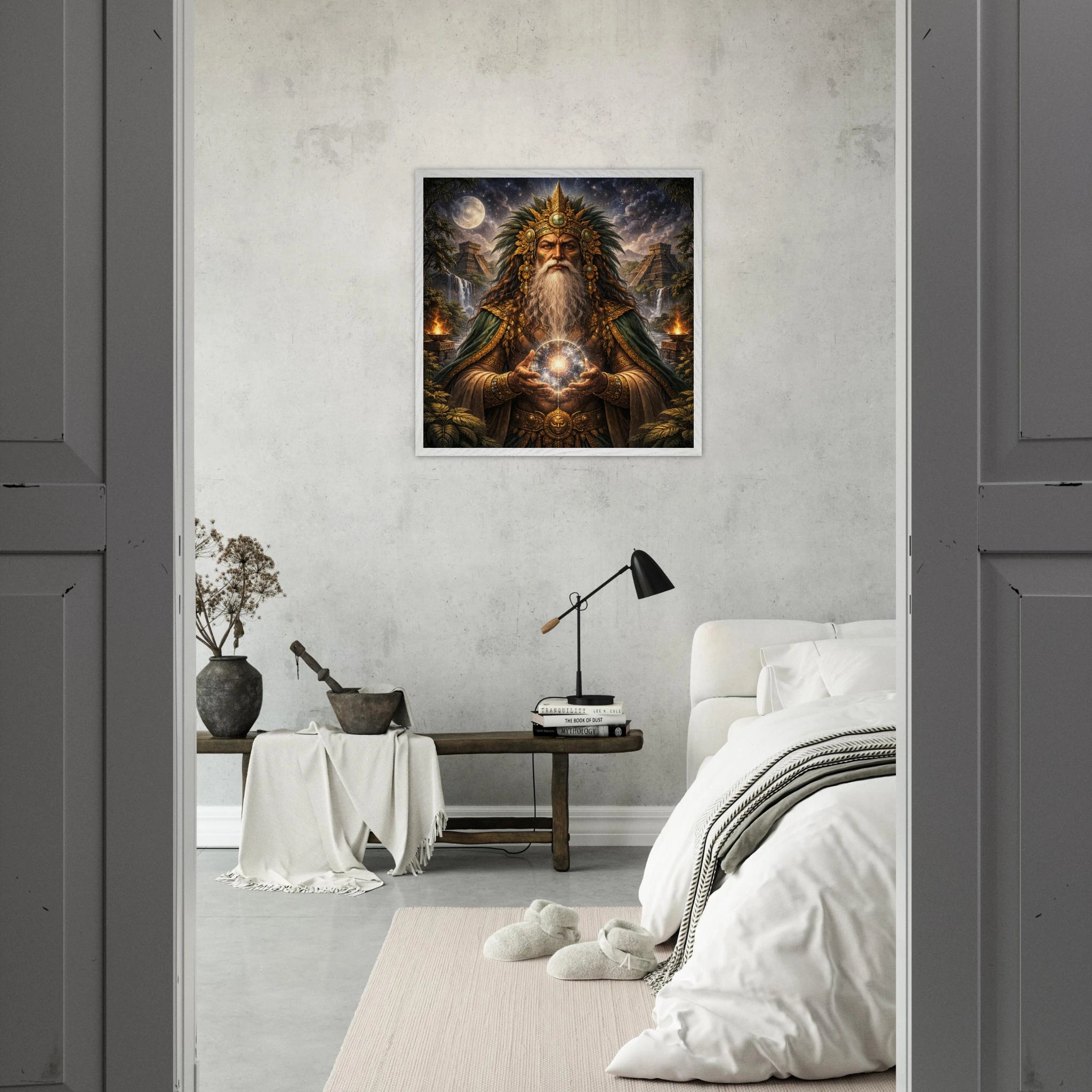 Itzamna – Mythologie Fine Art Print mit Rahmen | babasan
