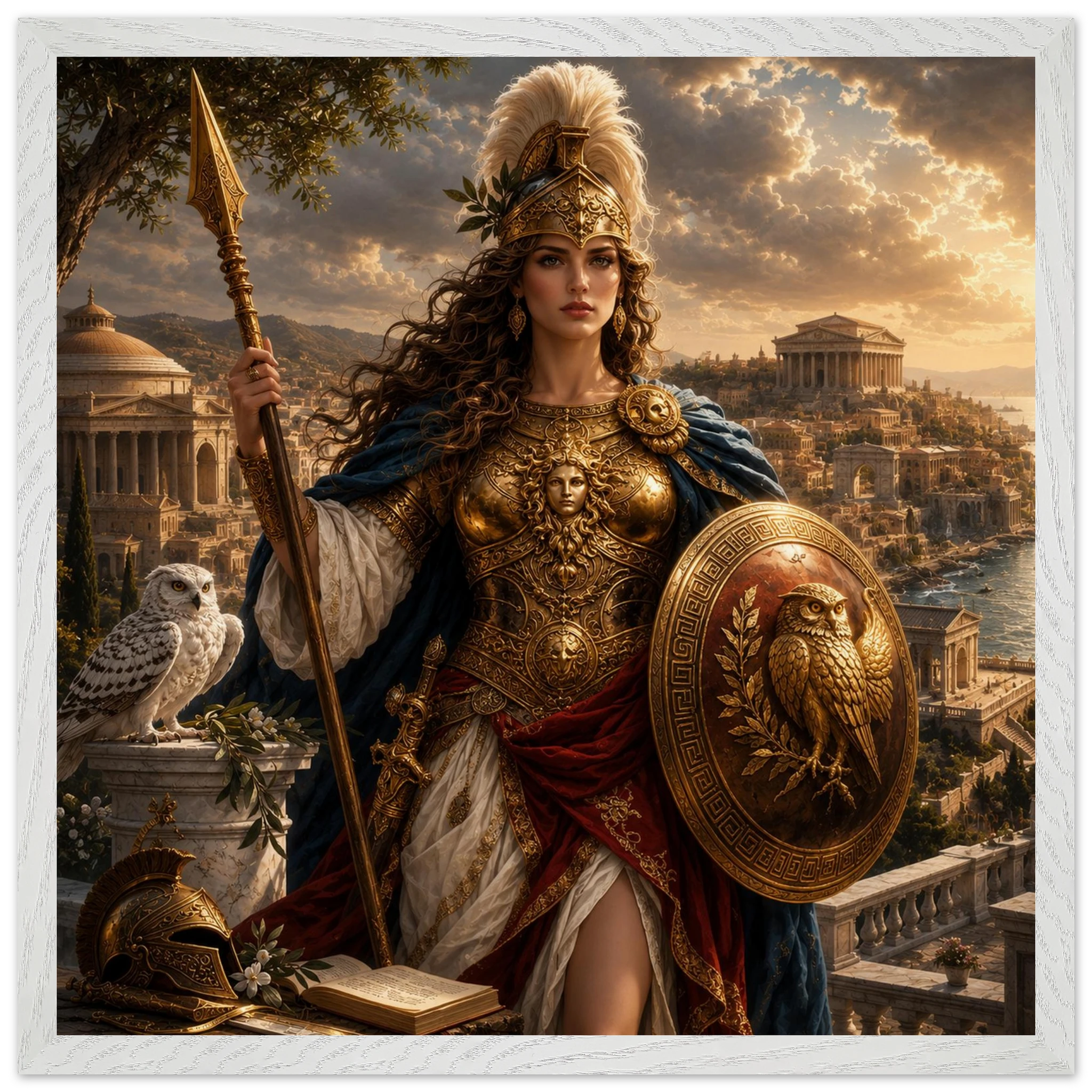 Minerva – Mythologie Fine Art Print mit Rahmen | babasan