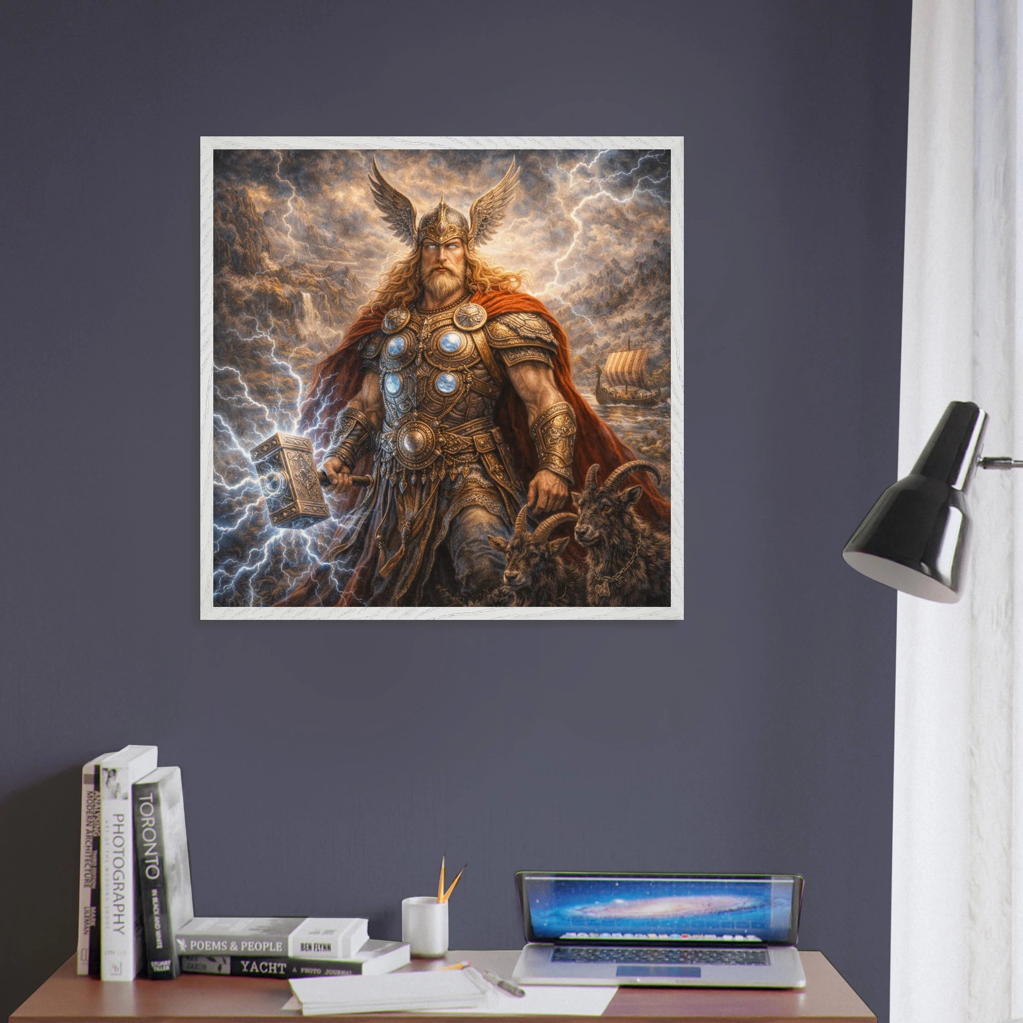 Thor – Mythologie Fine Art Print mit Rahmen | babasan