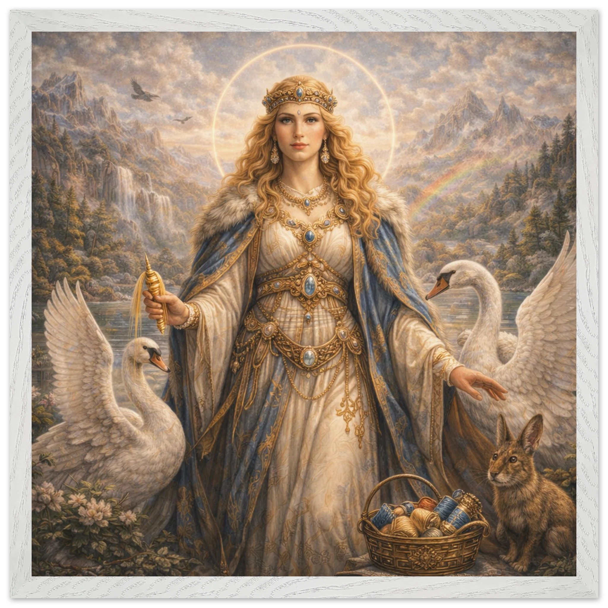 Frigg – Mythologie Fine Art Print mit Rahmen | babasan