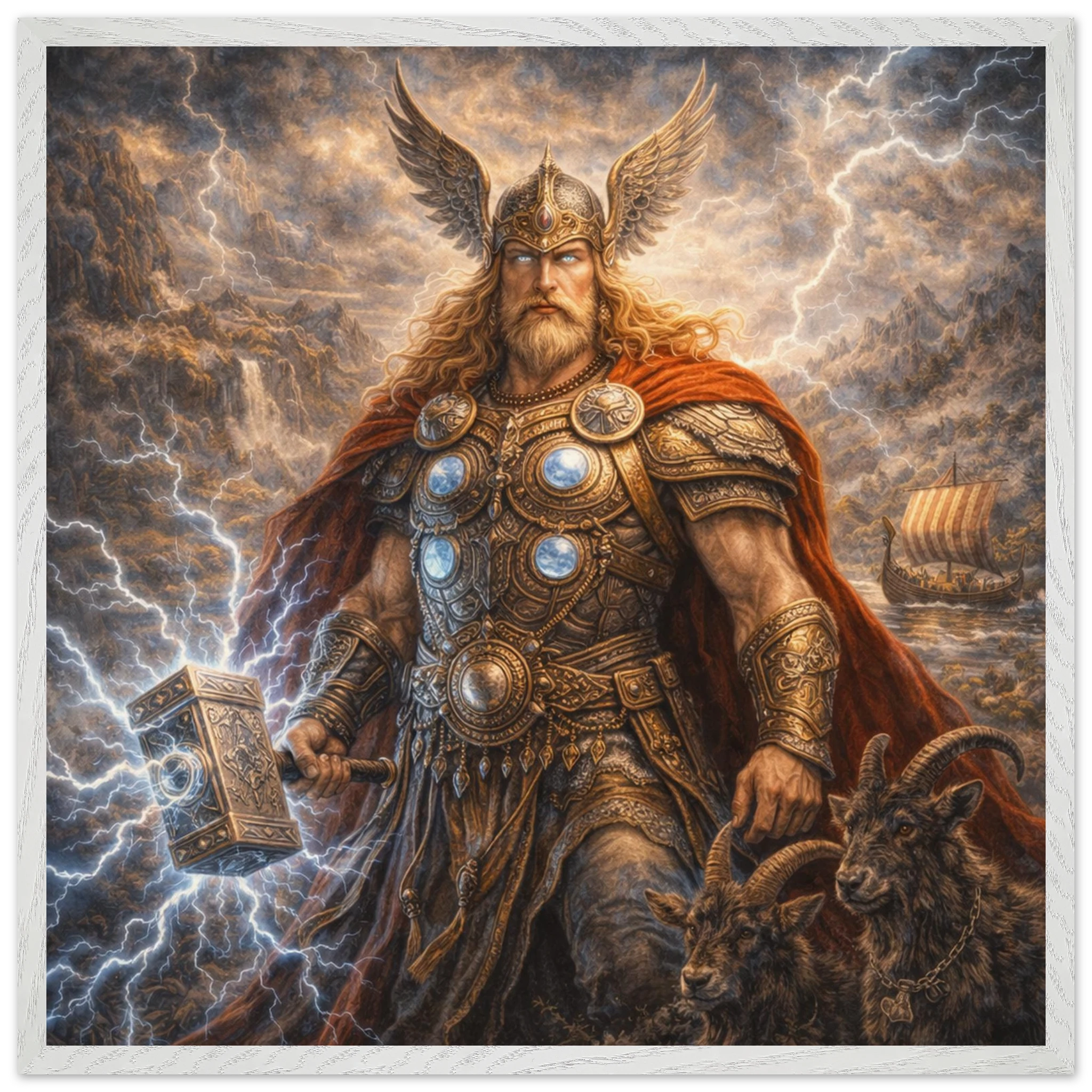 Thor – Mythologie Fine Art Print mit Rahmen | babasan