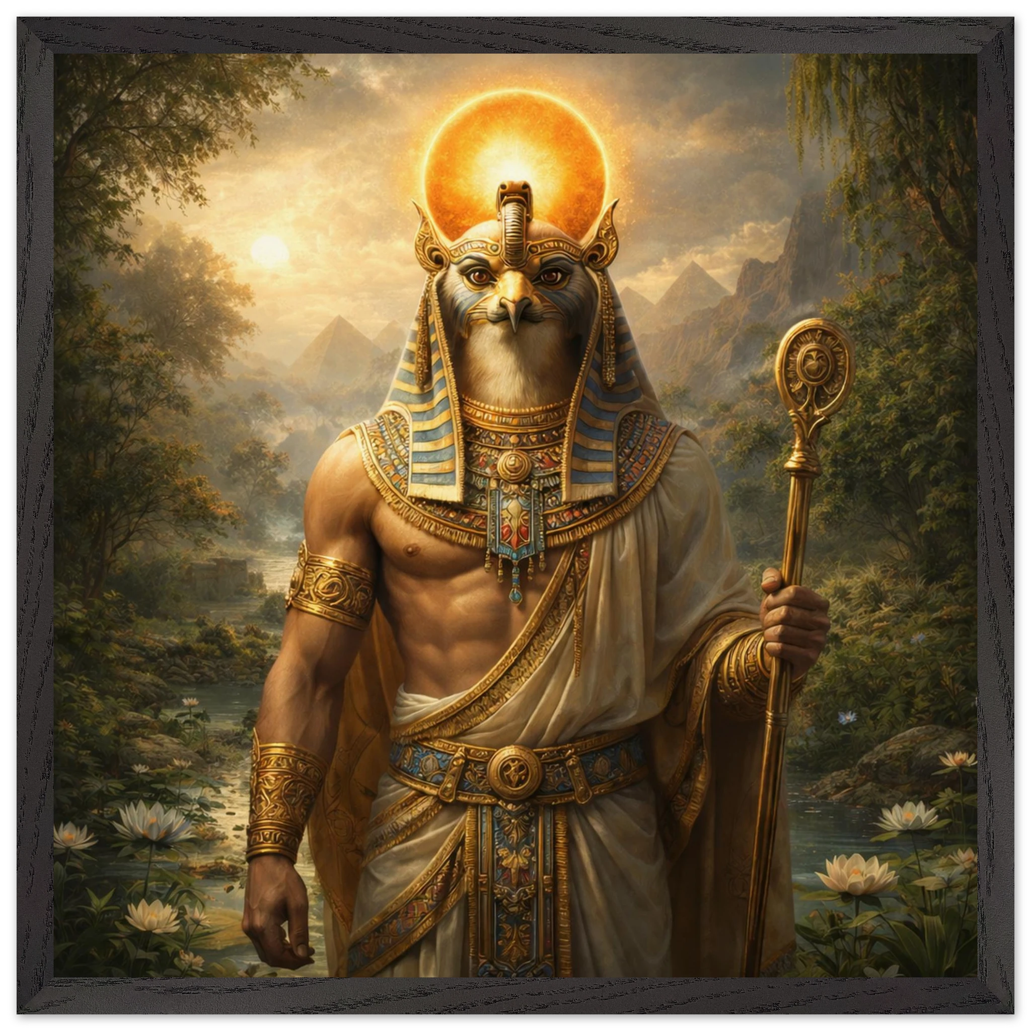 Ra – Mythologie Fine Art Print mit Rahmen | babasan