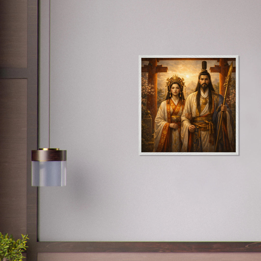 Izanagi Izanami – Mythologie Fine Art Print mit Rahmen | babasan