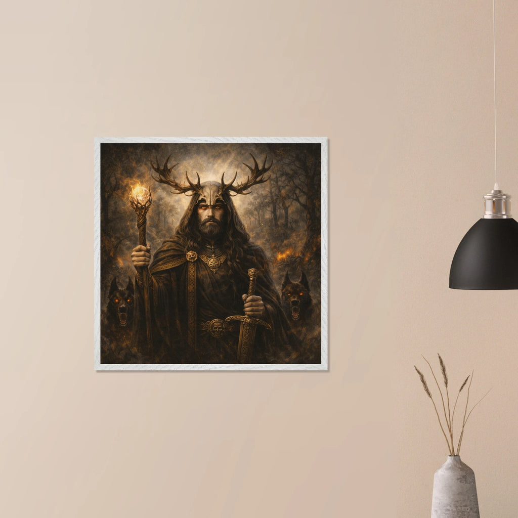Arawn – Mythologie Fine Art Print mit Rahmen | babasan
