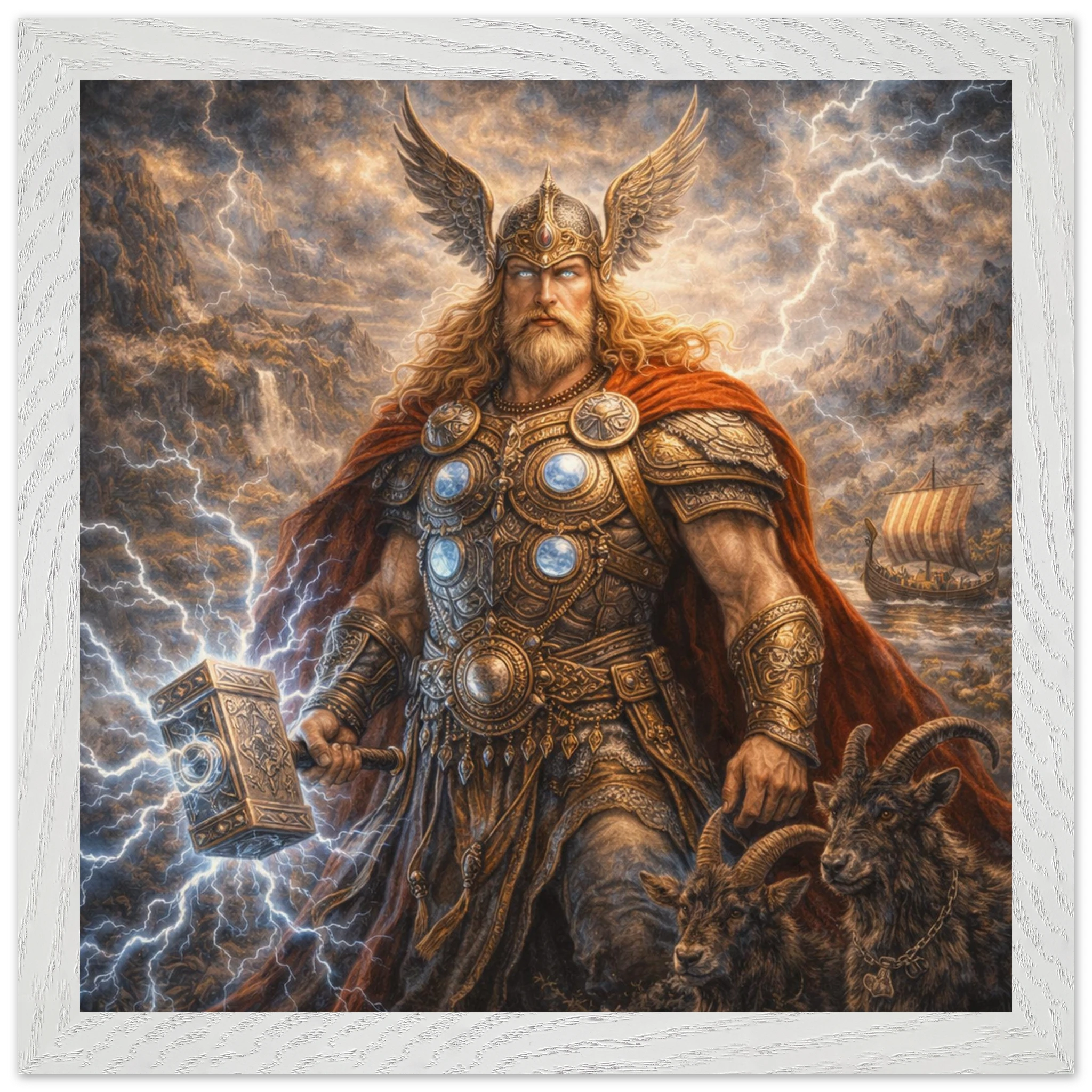 Thor – Mythologie Fine Art Print mit Rahmen | babasan