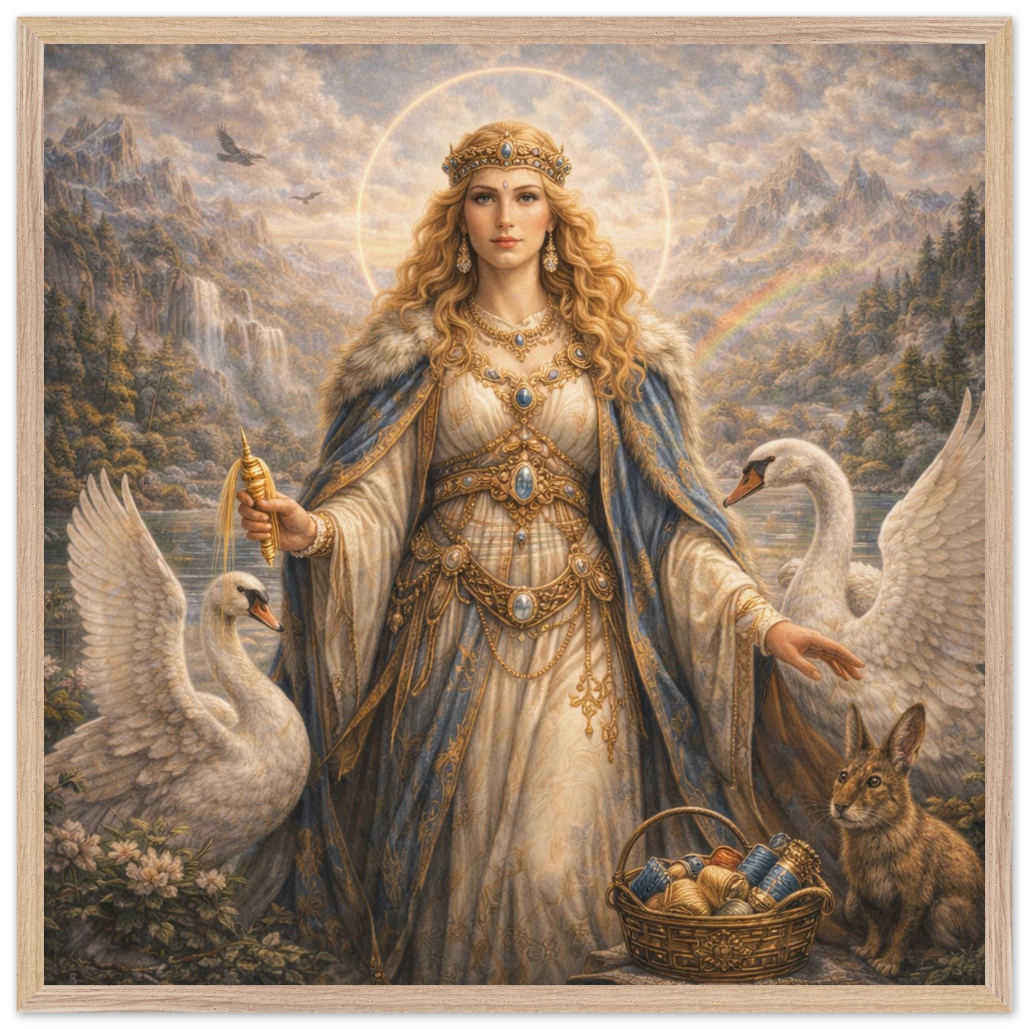 Frigg – Mythologie Fine Art Print mit Rahmen | babasan