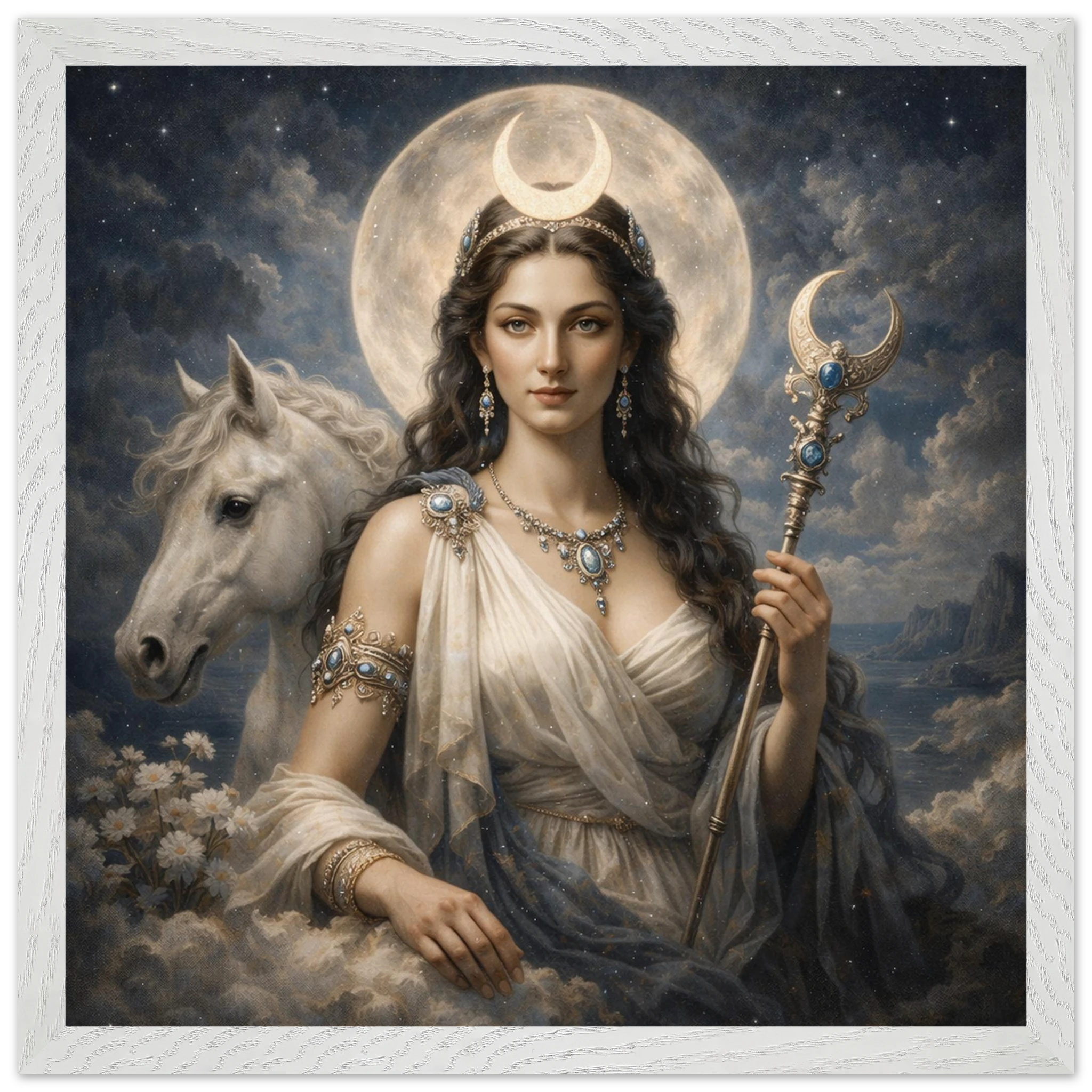 Luna – Mythologie Fine Art Print mit Rahmen | babasan
