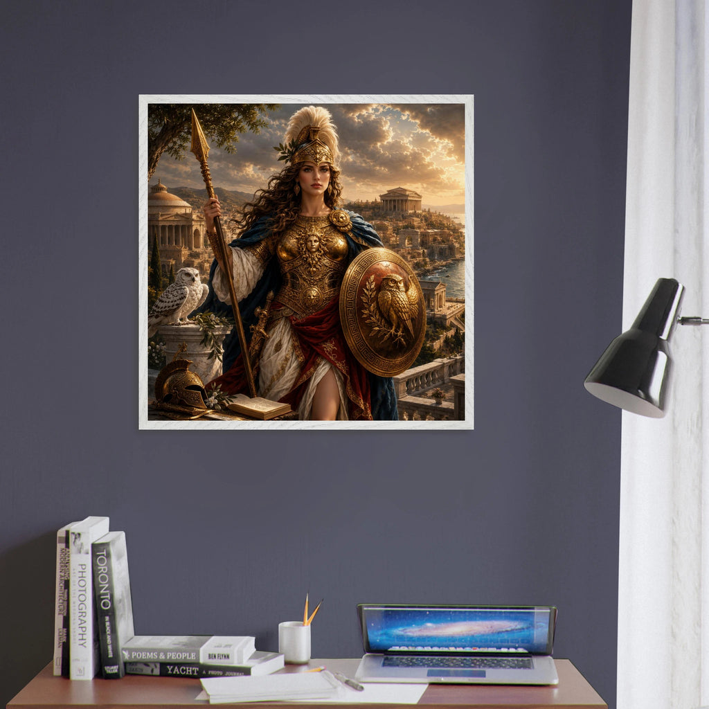 Minerva – Mythologie Fine Art Print mit Rahmen | babasan