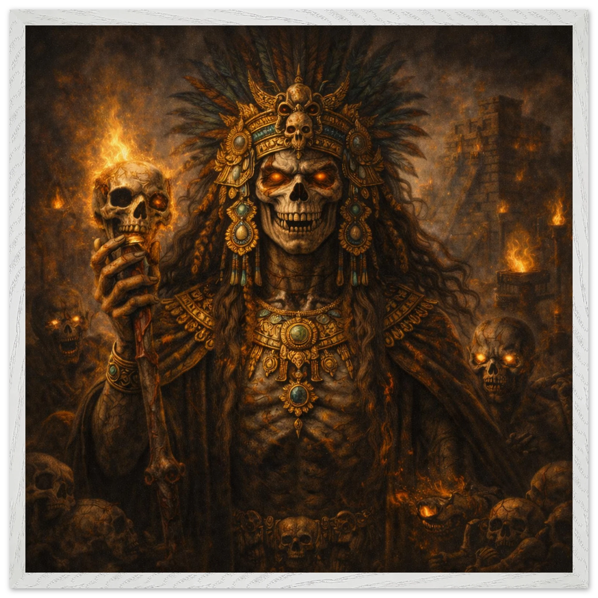 Ah Puch – Mythologie Fine Art Print mit Rahmen | babasan