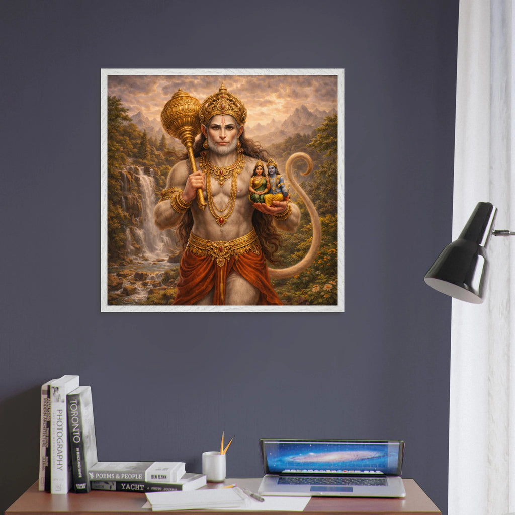Hanuman – Mythologie Fine Art Print mit Rahmen | babasan