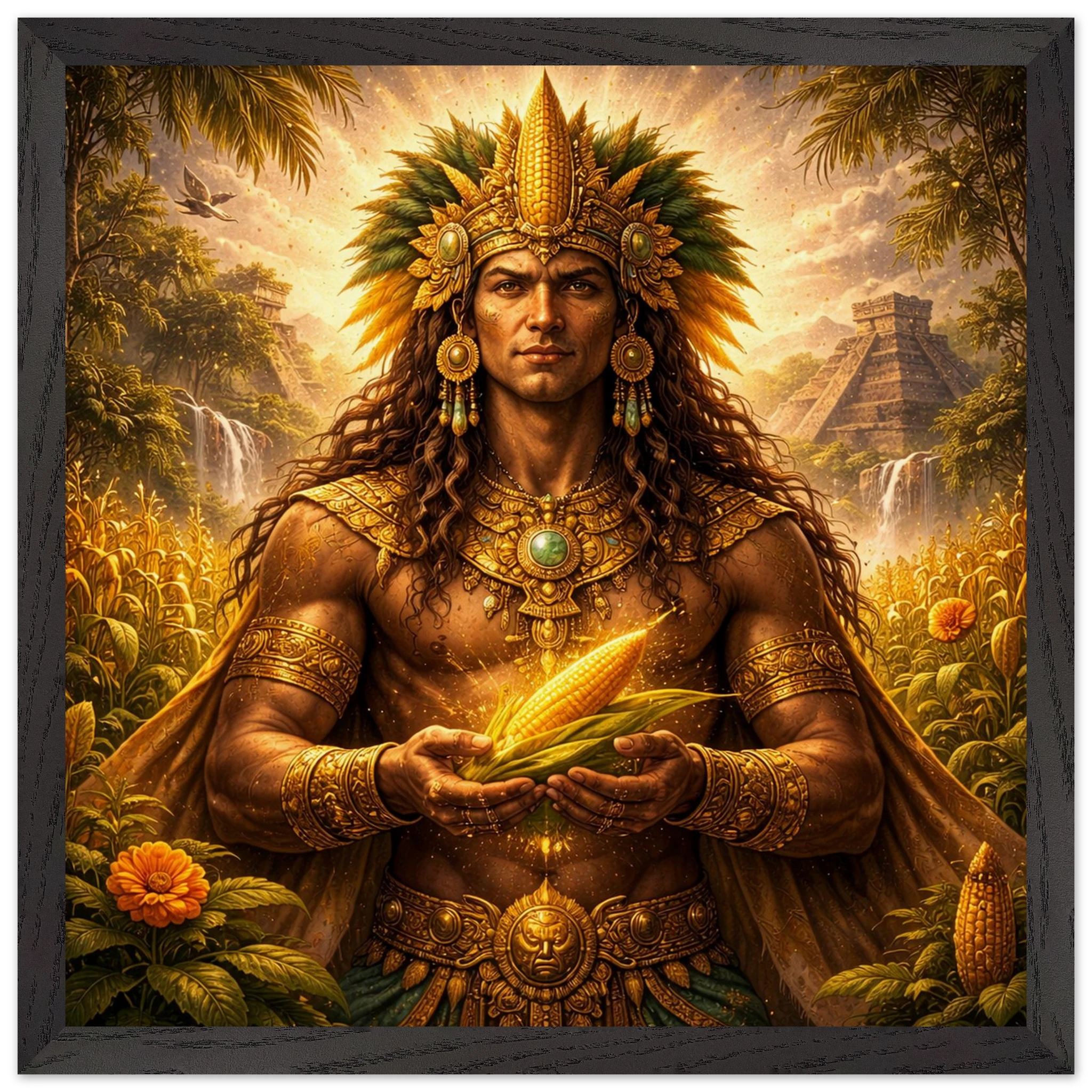 Hun Hunahpu – Mythologie Fine Art Print mit Rahmen | babasan