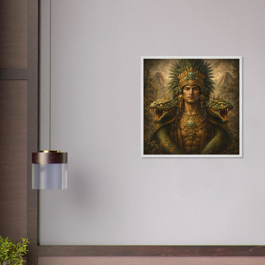 Kukulkan – Mythologie Fine Art Print mit Rahmen | babasan
