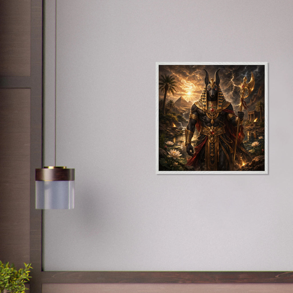 Seth – Mythologie Fine Art Print mit Rahmen | babasan