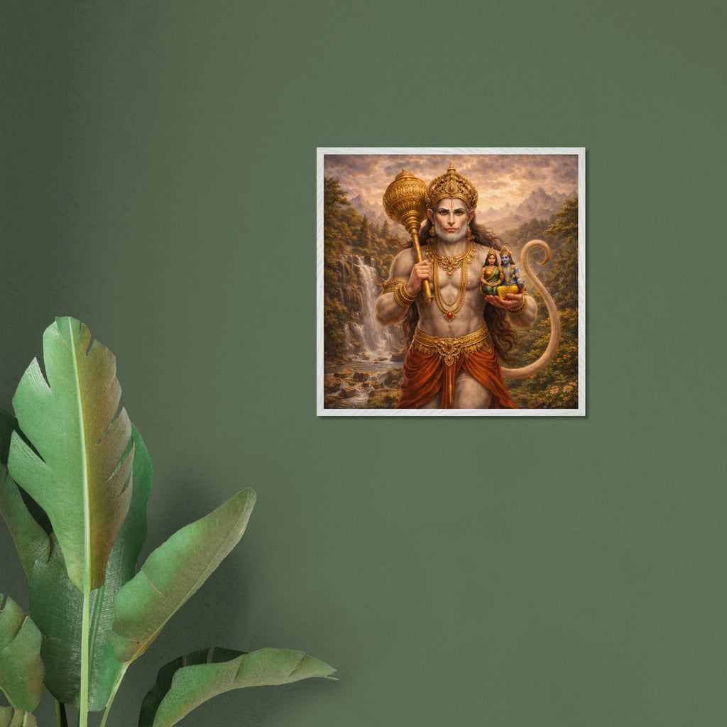 Hanuman – Mythologie Fine Art Print mit Rahmen | babasan