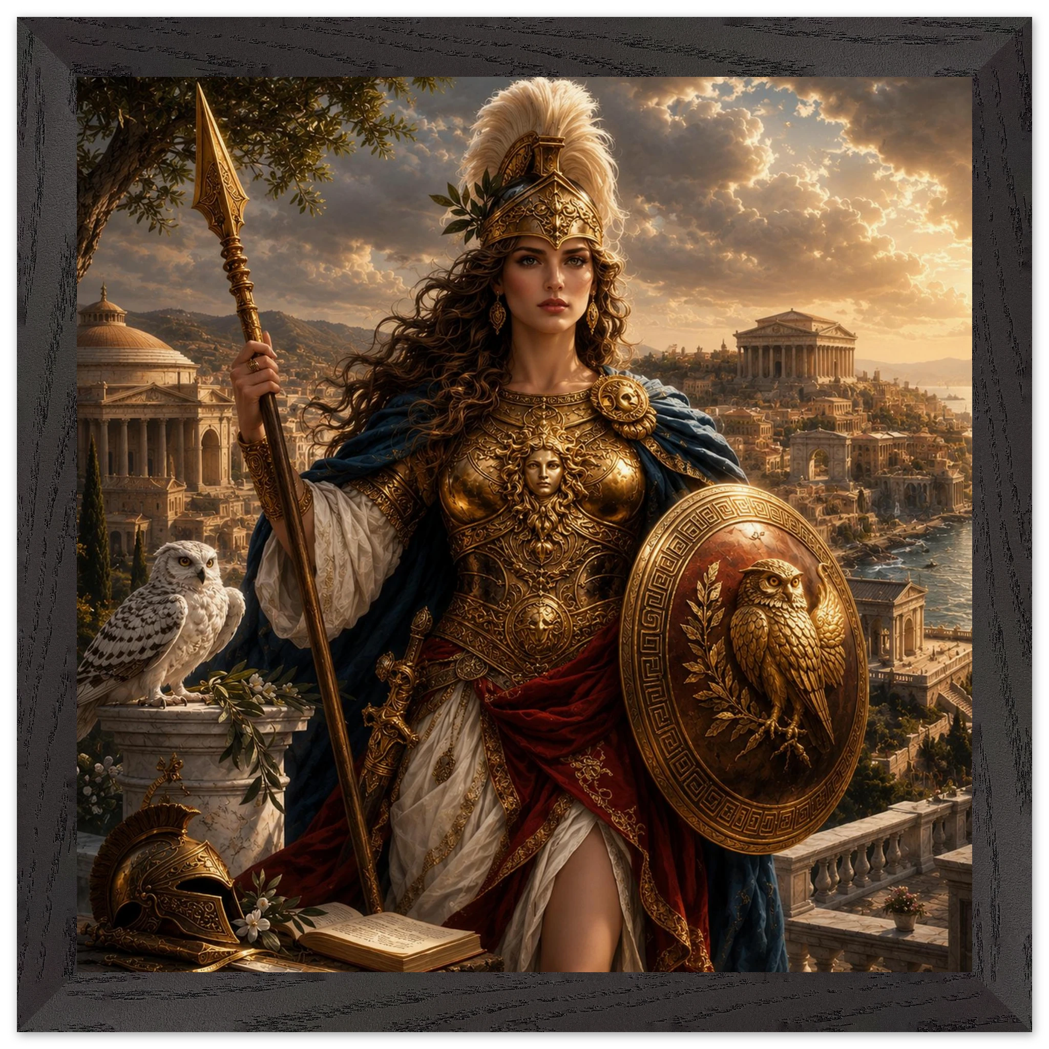 Minerva – Mythologie Fine Art Print mit Rahmen | babasan