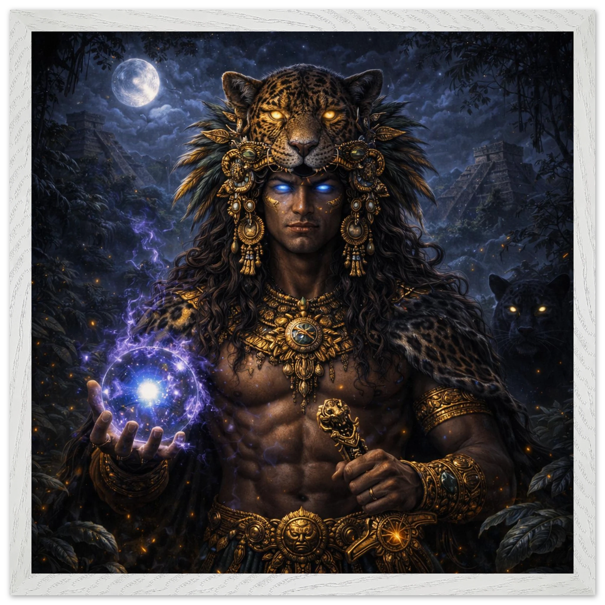 Xbalanque – Mythologie Fine Art Print mit Rahmen | babasan