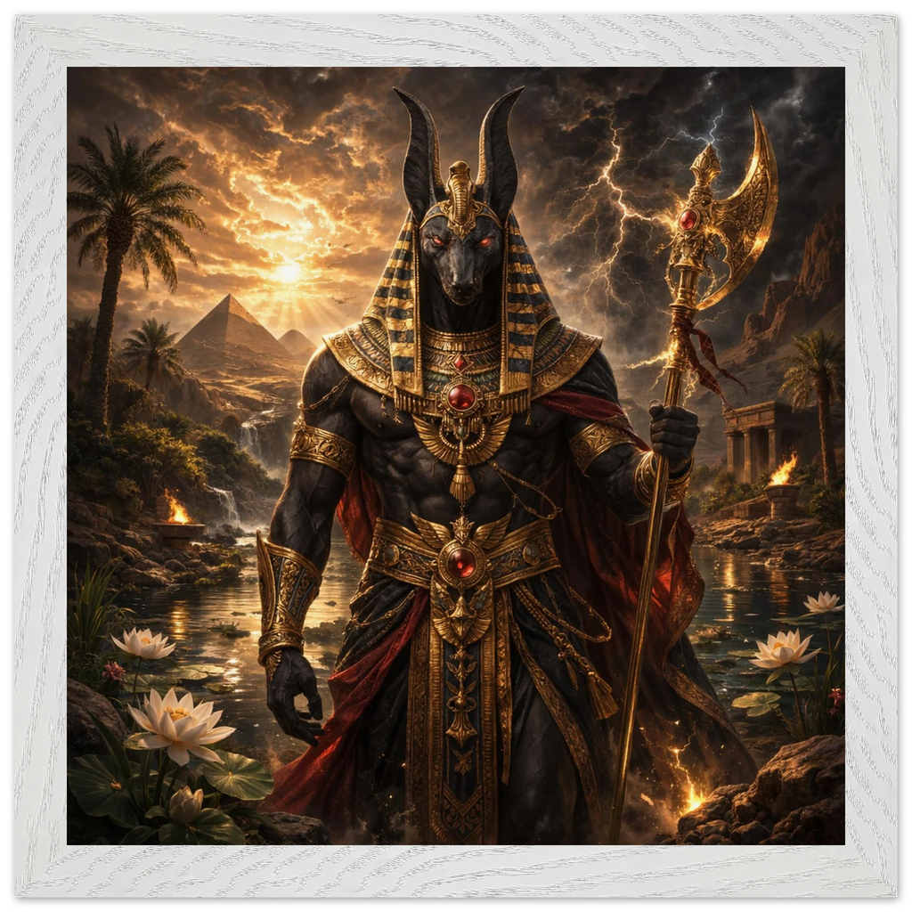 Seth – Mythologie Fine Art Print mit Rahmen | babasan