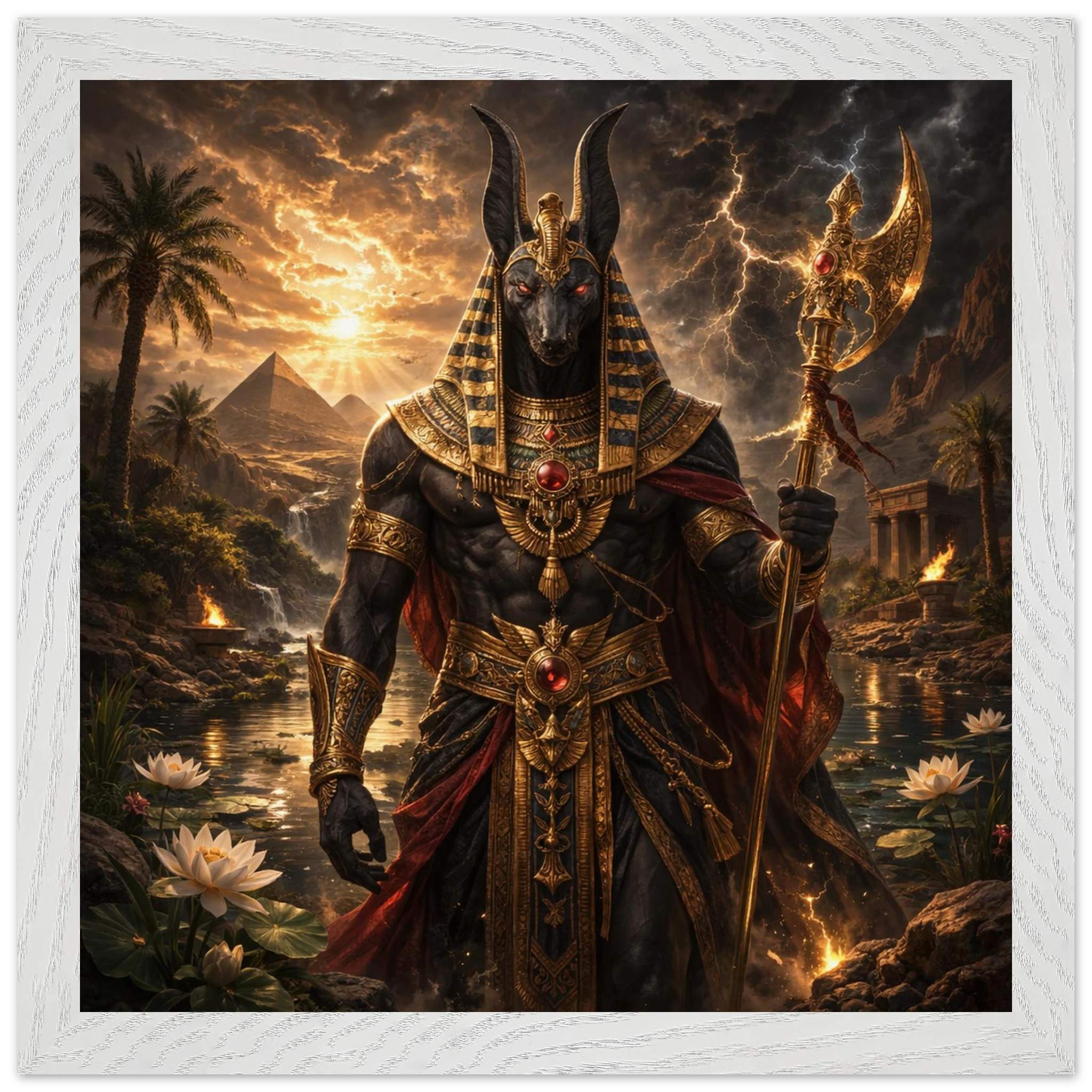 Seth – Mythologie Fine Art Print mit Rahmen | babasan