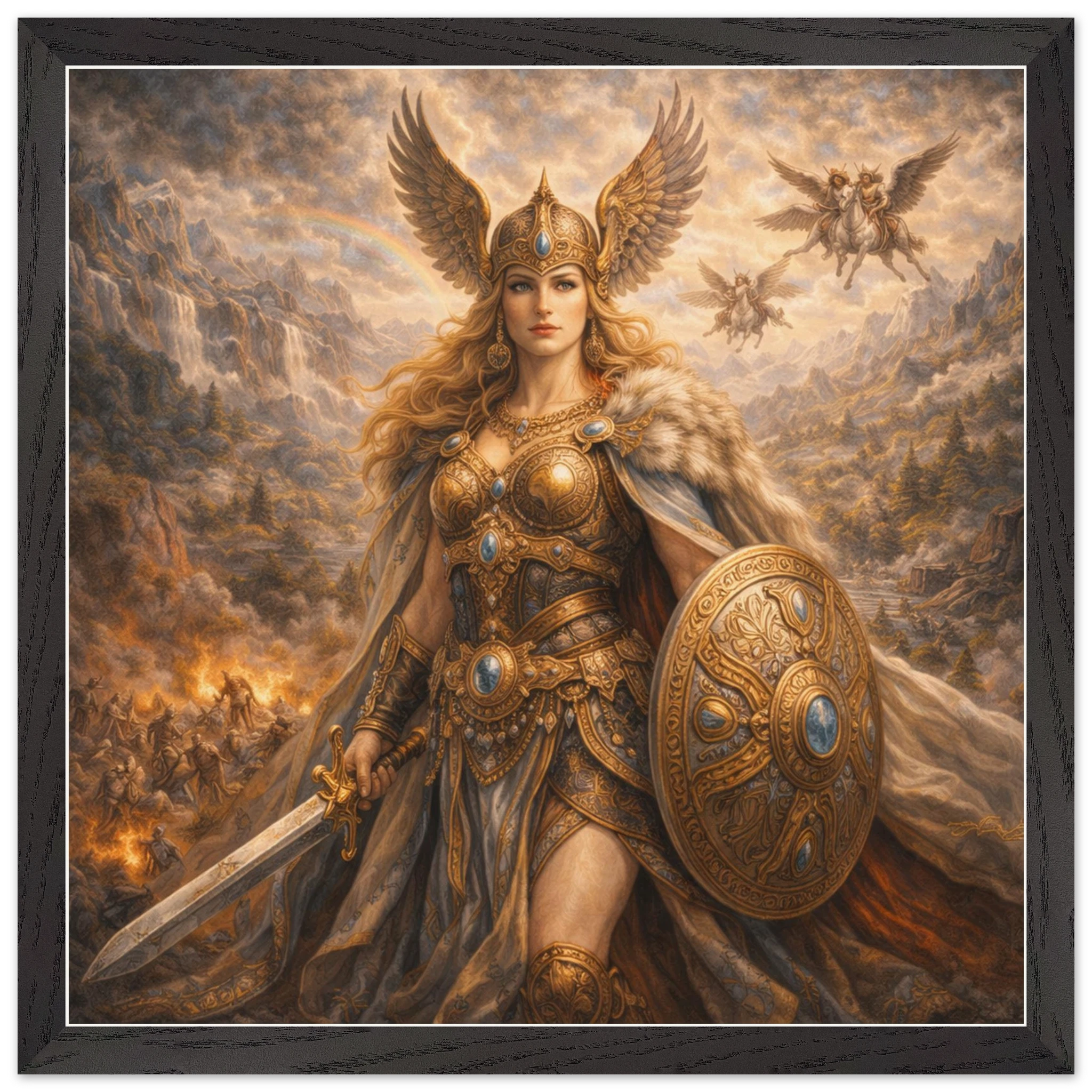 Walküre – Mythologie Fine Art Print mit Rahmen | babasan