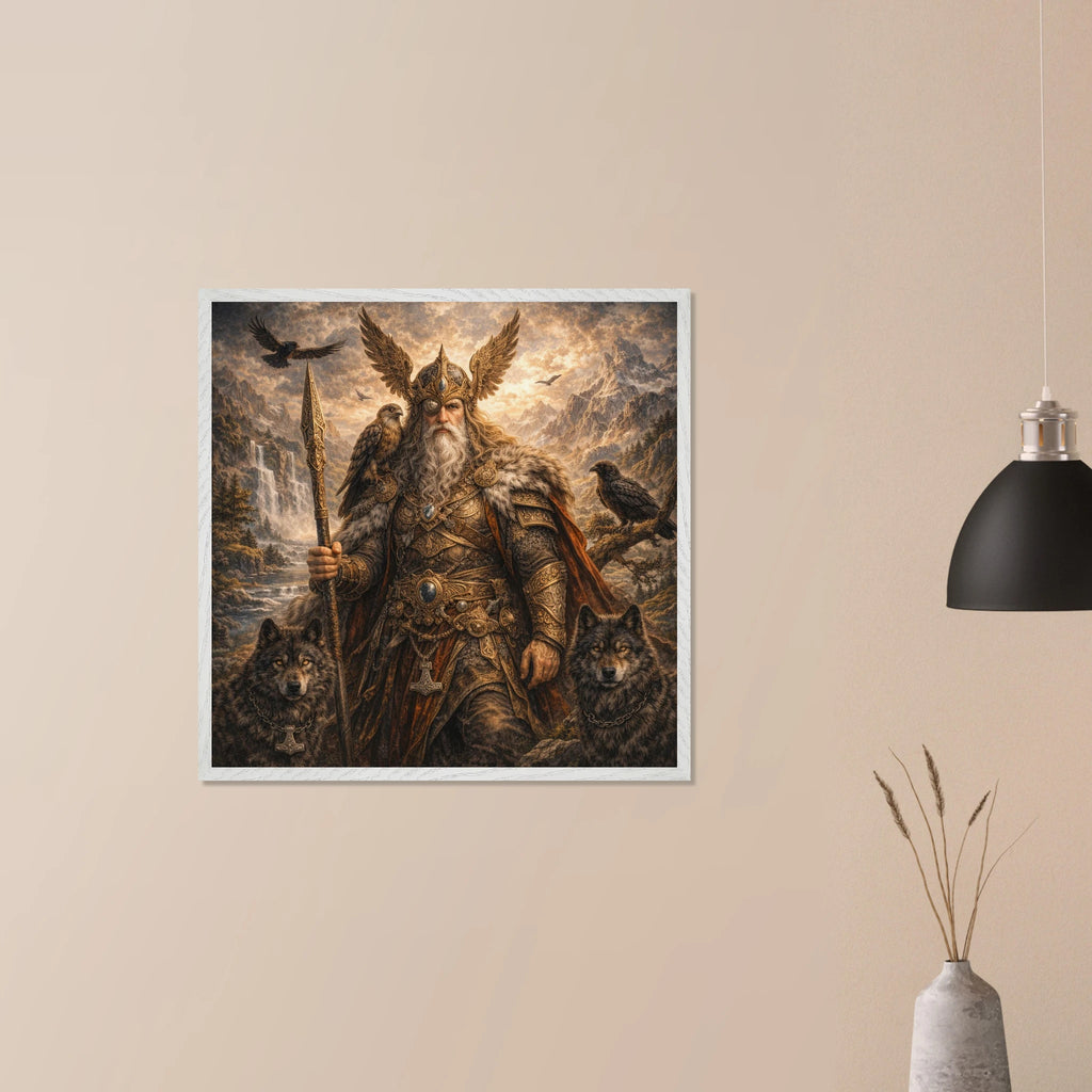 Odin – Mythologie Fine Art Print mit Rahmen | babasan