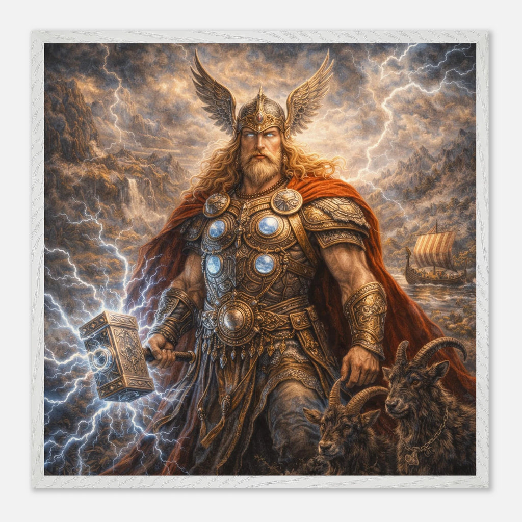 Thor – Mythologie Fine Art Print mit Rahmen | babasan