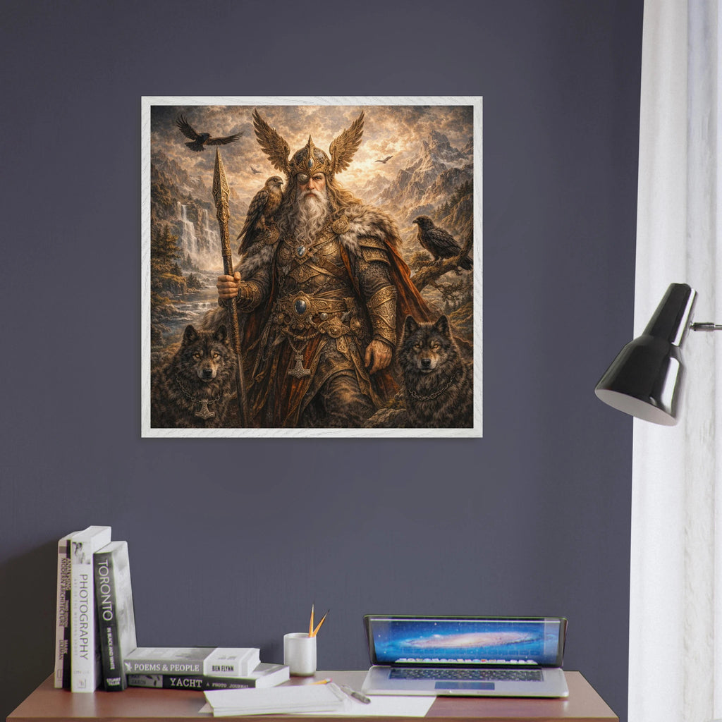 Odin – Mythologie Fine Art Print mit Rahmen | babasan