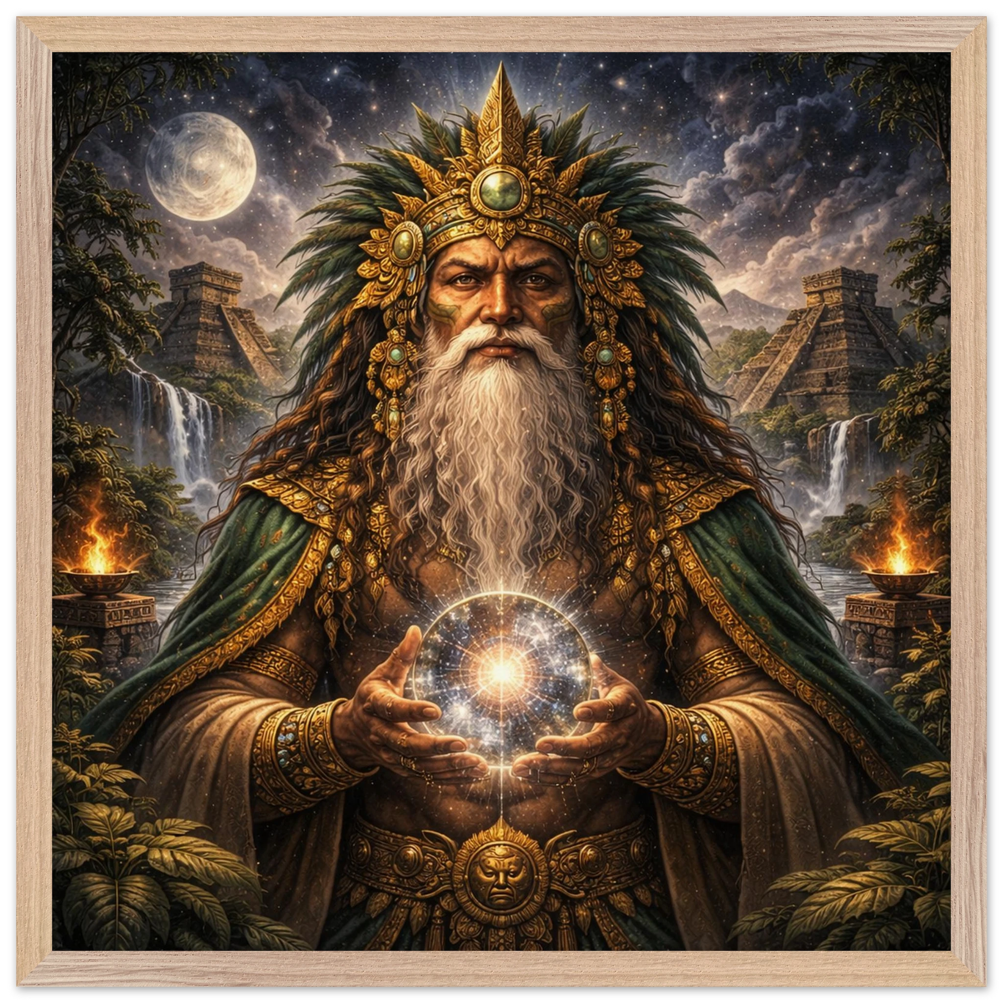 Itzamna – Mythologie Fine Art Print mit Rahmen | babasan