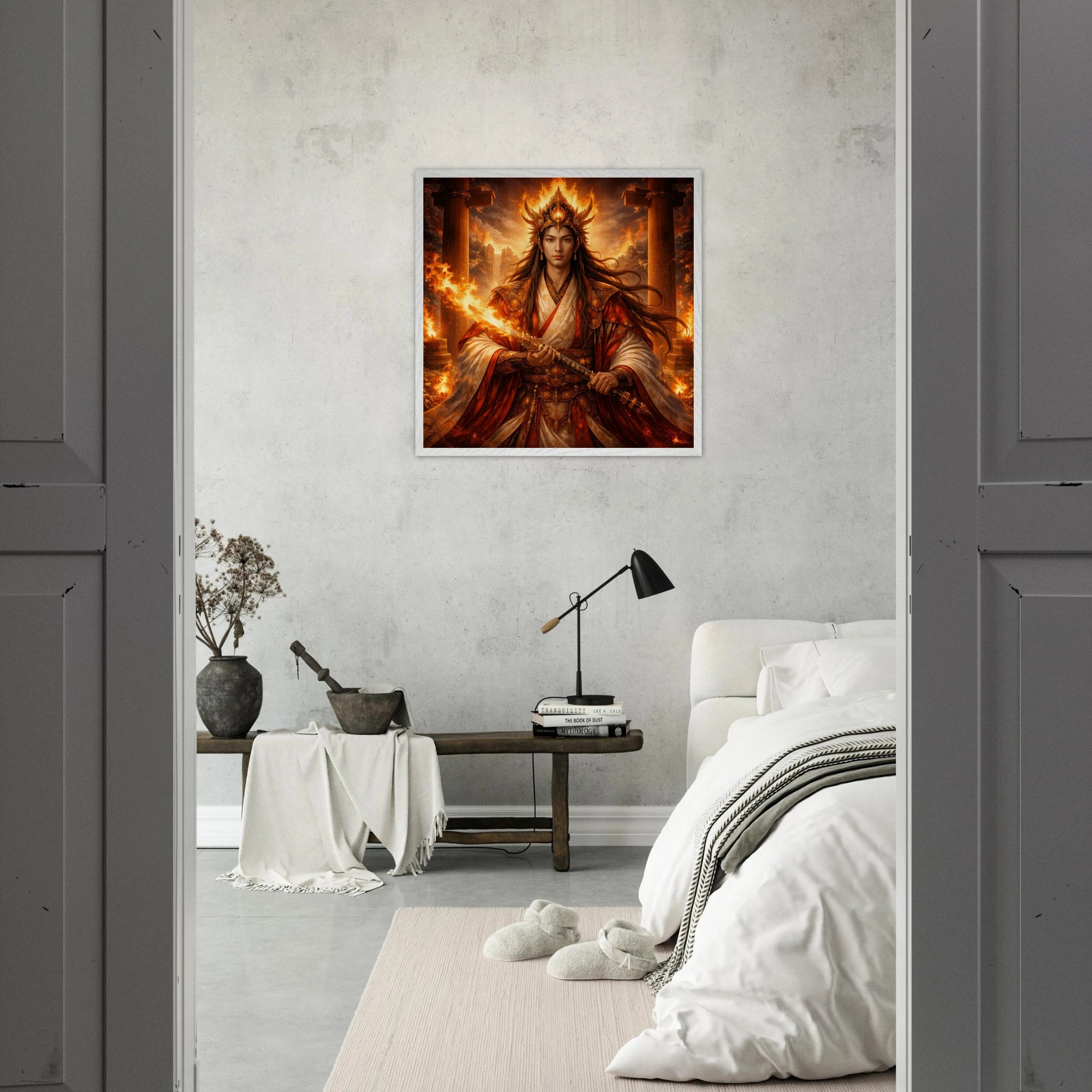 Kagutsuchi – Mythologie Fine Art Print mit Rahmen | babasan
