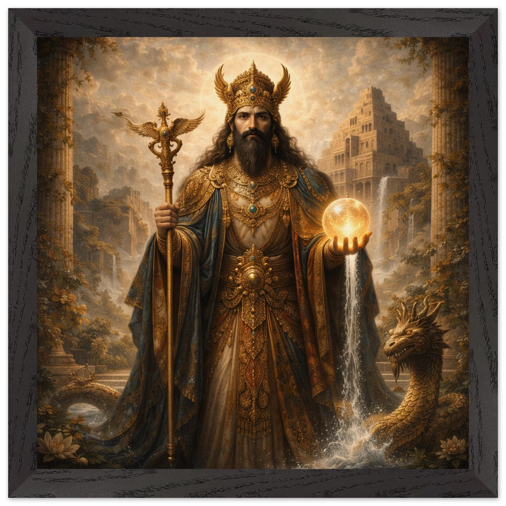 Marduk – Mythologie Fine Art Print mit Rahmen | babasan